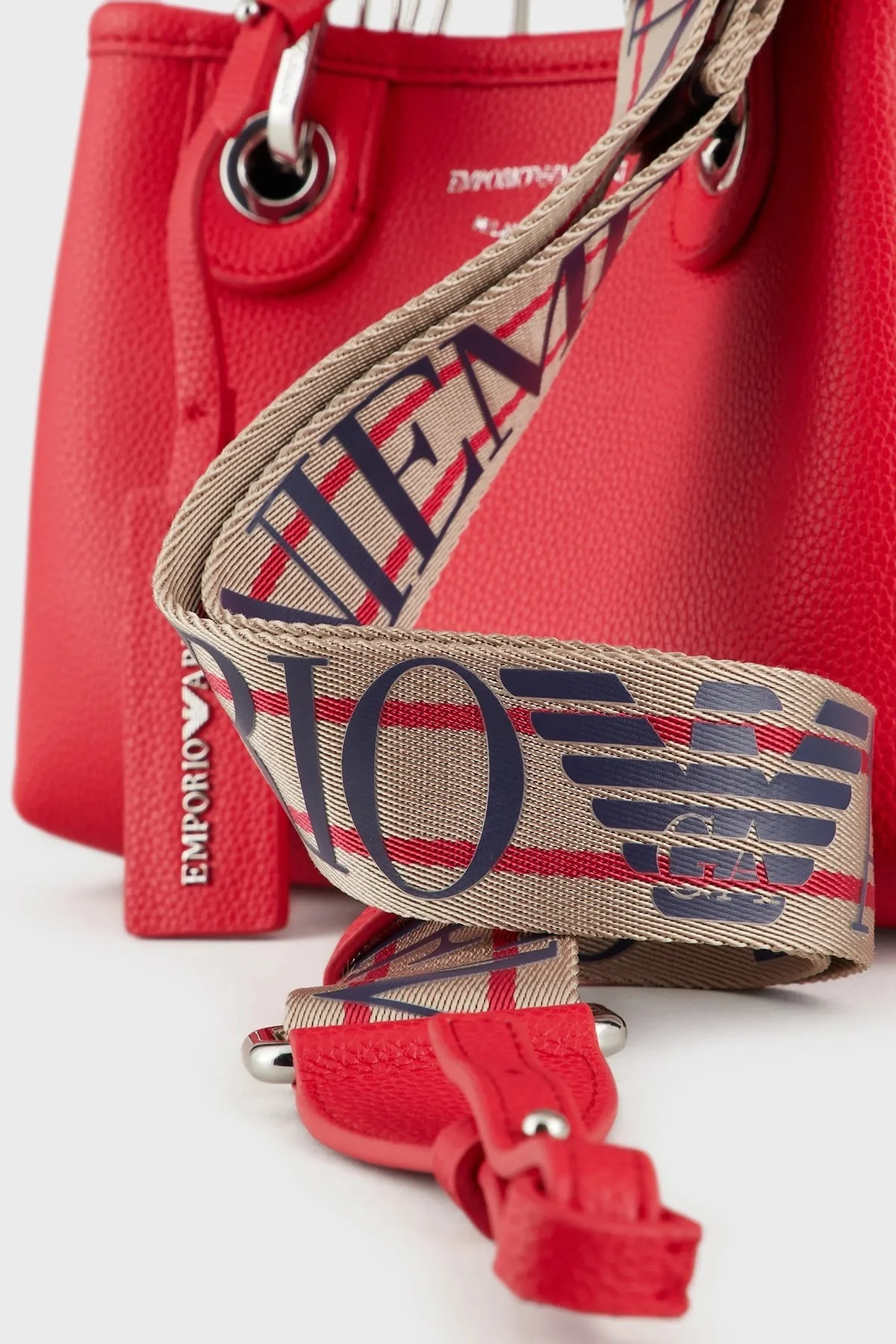 Emporio Armani Logolu Çıkartılabilir Omuz Askılı Bayan Çanta Y3D176 YFO5E 89530 KIRMIZI - 6