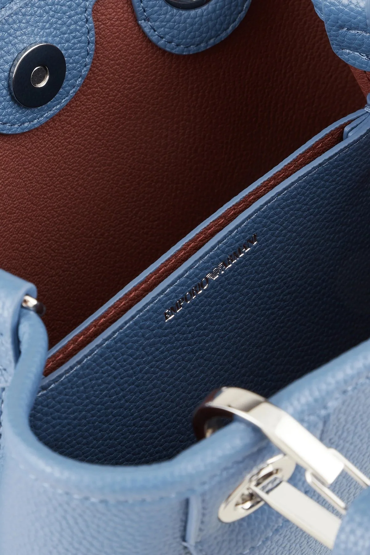 Emporio Armani Logolu Çıkartılabilir Omuz Askılı Bayan Çanta Y3D176 YFO5E 89587 MAVİ - 6