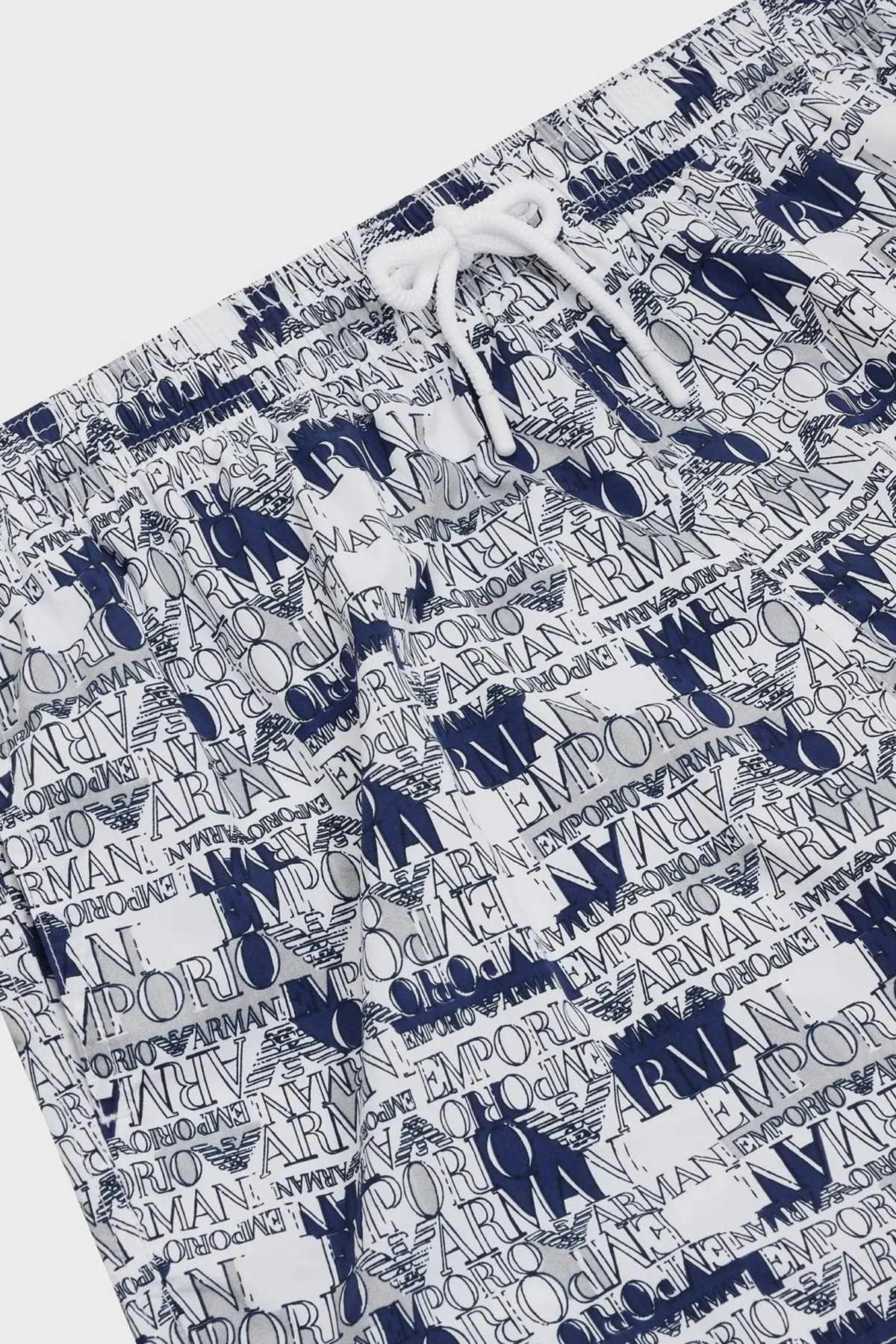 Emporio Armani Logolu Deniz Şortu Belden Bağlamalı Erkek Mayo Short S 211740 2R444 76910 BEYAZ - 3