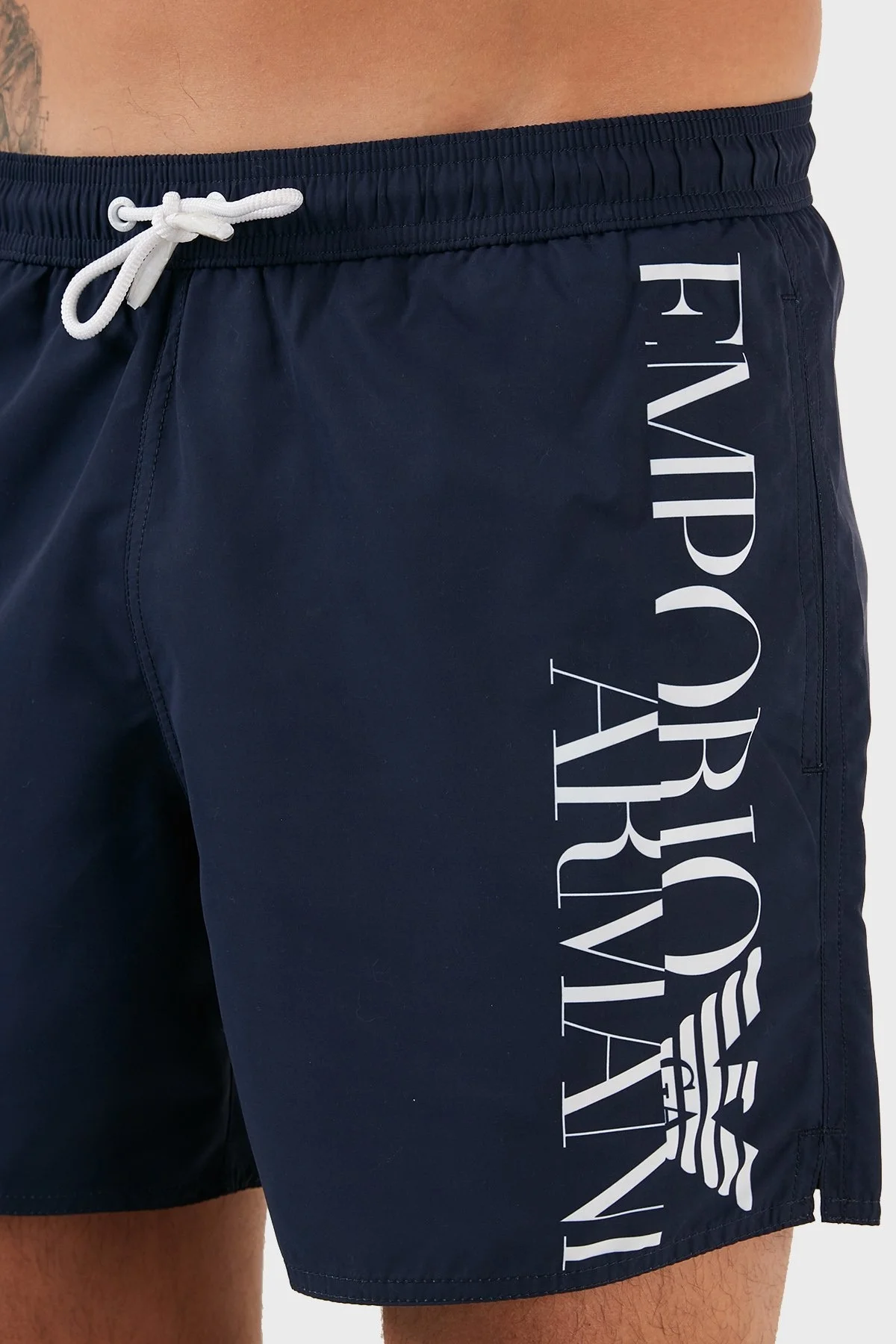 Emporio Armani Logolu Deniz Şortu Regular Fit Belden Bağlamalı Erkek Mayo Short S 211740 2R424 95135 LACİVERT - 5