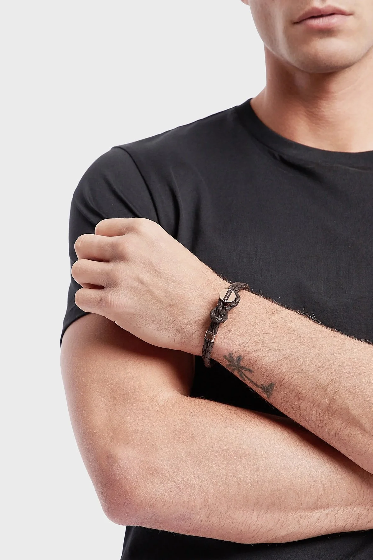 Emporio Armani Logolu Deri Erkek Bileklik AJEGS2177 221 KAHVE - 2