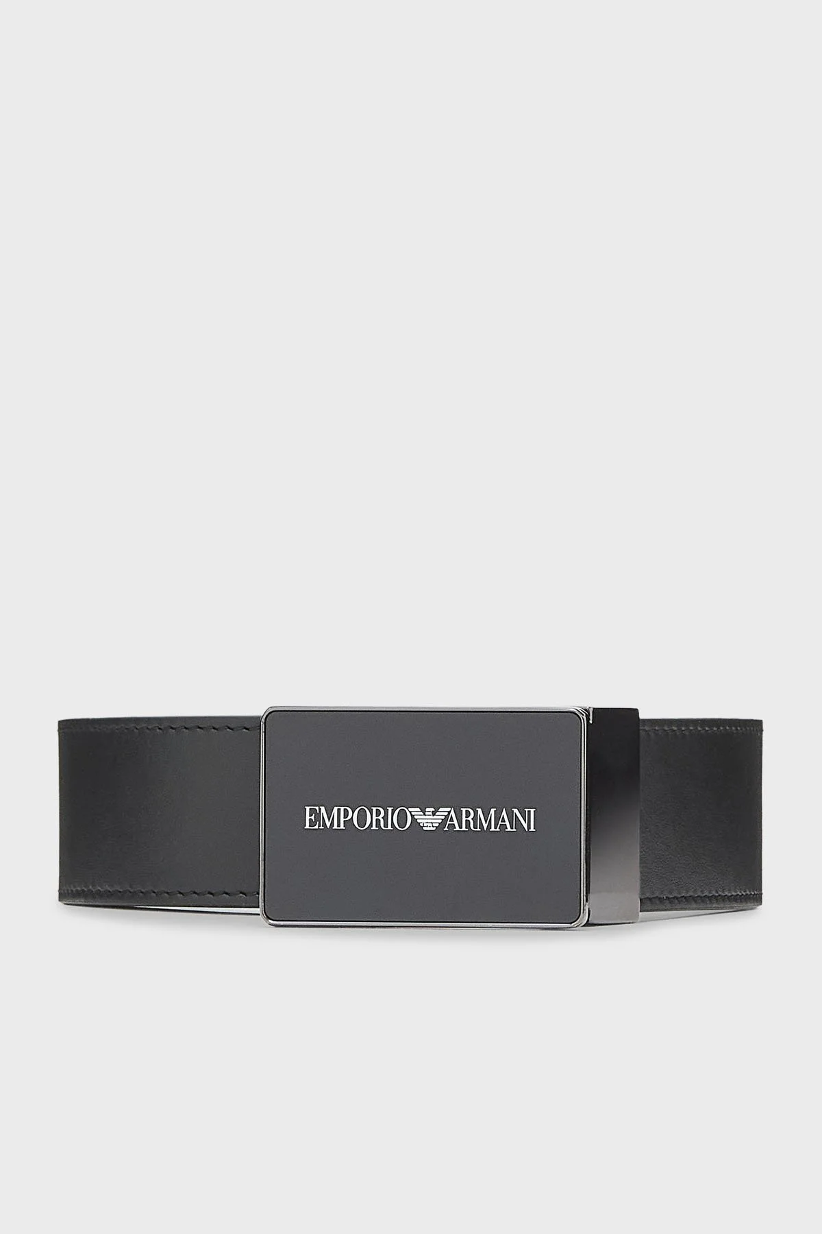 Emporio Armani Logolu Deri Erkek Kemer EM005824 AF25470 UC001 SİYAH - 1
