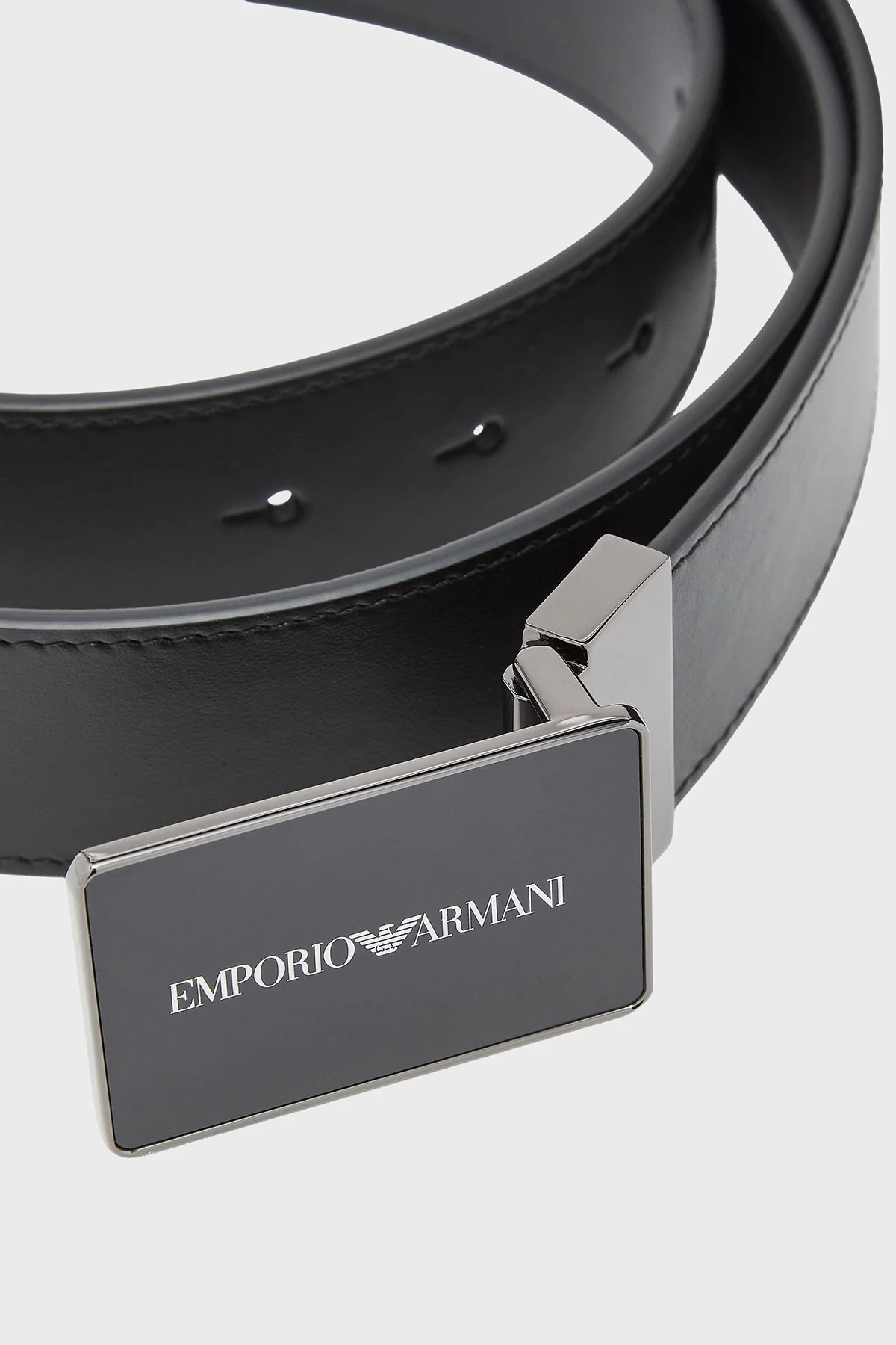 Emporio Armani Logolu Deri Erkek Kemer EM005824 AF25470 UC001 SİYAH - 3