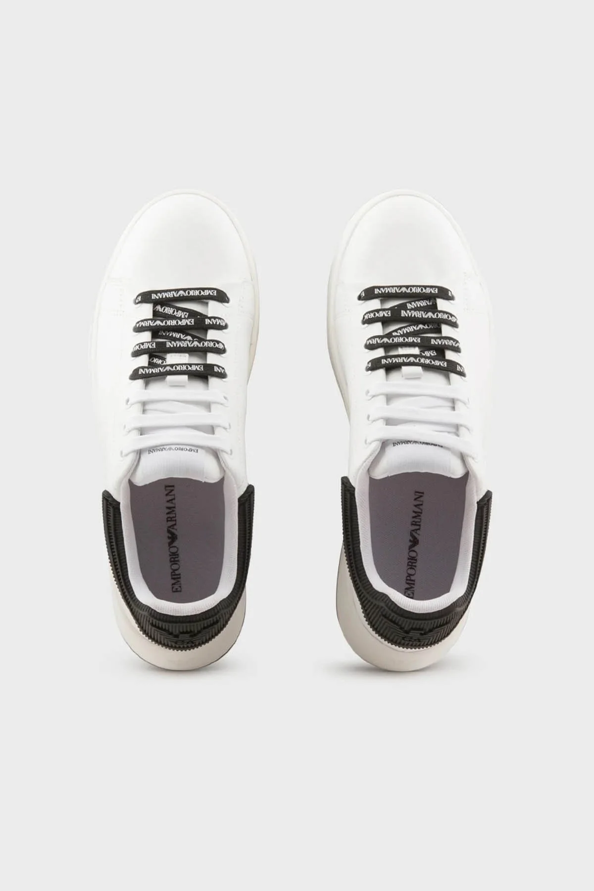 Emporio Armani Logolu Deri Sneaker Bayan Ayakkabı X3X024 XN825 D611 BEYAZ - 3