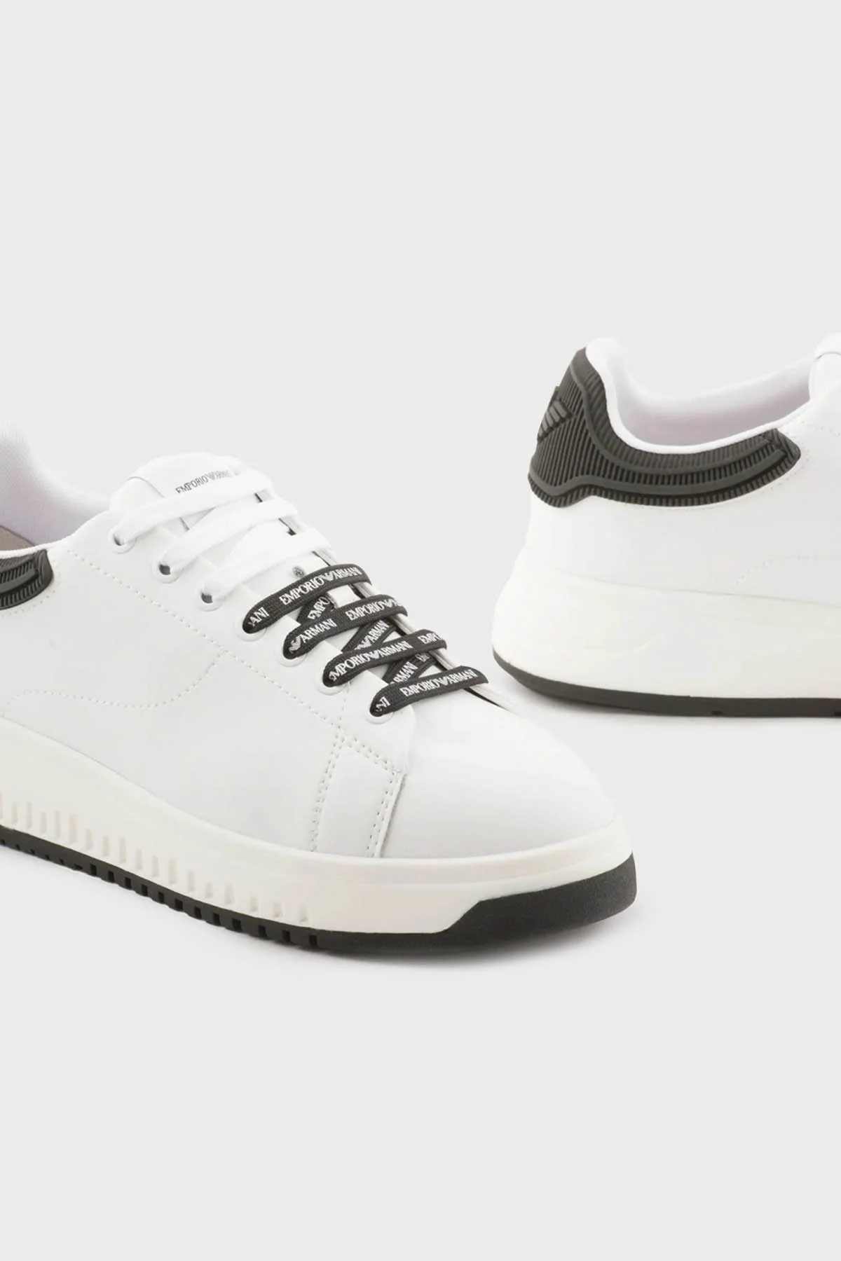 Emporio Armani Logolu Deri Sneaker Bayan Ayakkabı X3X024 XN825 D611 BEYAZ - 5