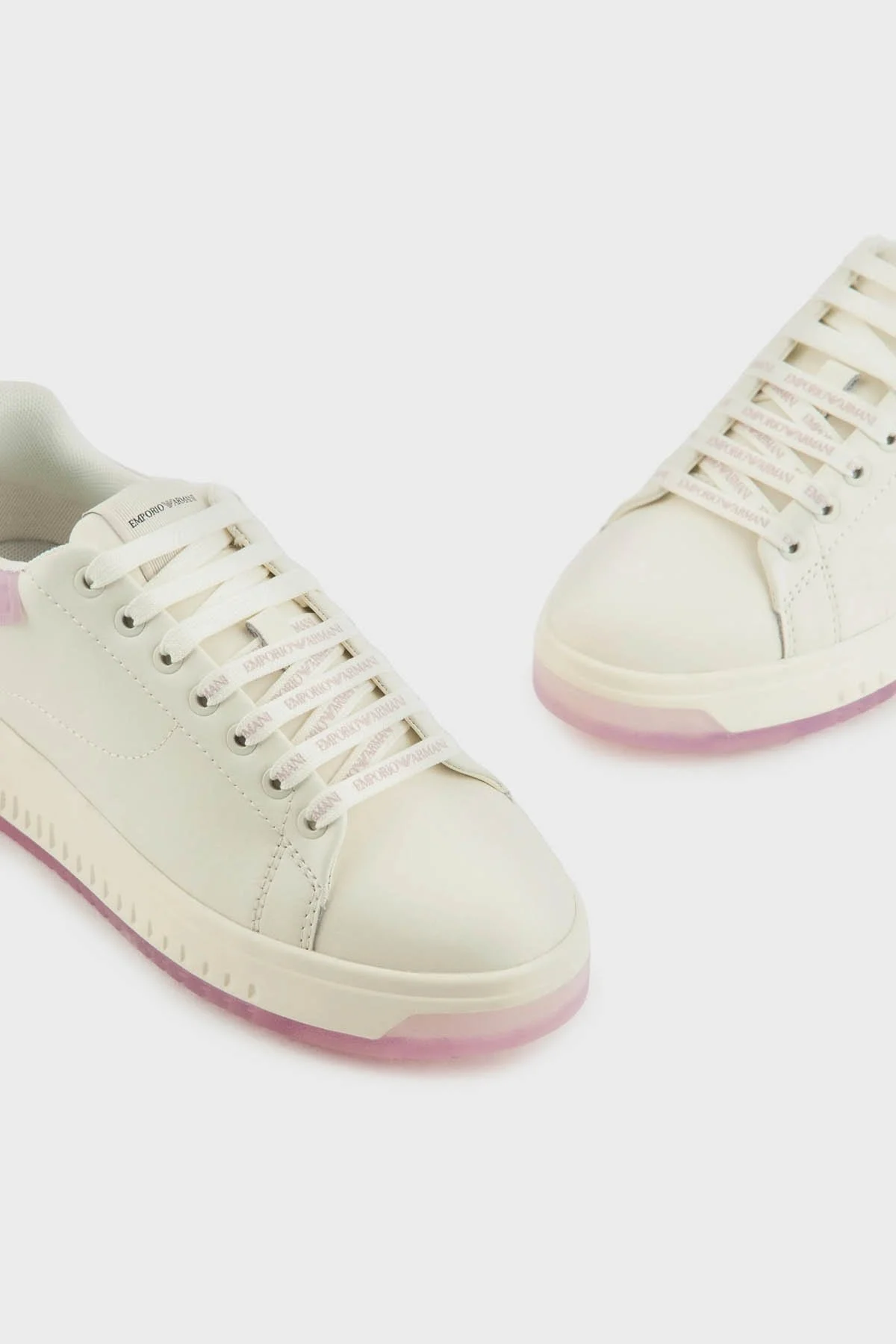 Emporio Armani Logolu Deri Sneaker Bayan Ayakkabı X3X024 XR128 C659 BEYAZ - 11