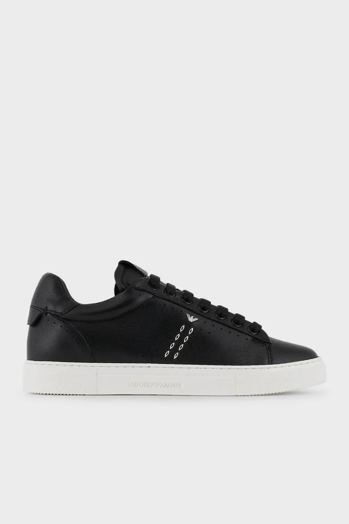 Emporio Armani Logolu Deri Sneaker Bayan Ayakkabı X3X162 XN853 N763 SİYAH - 1
