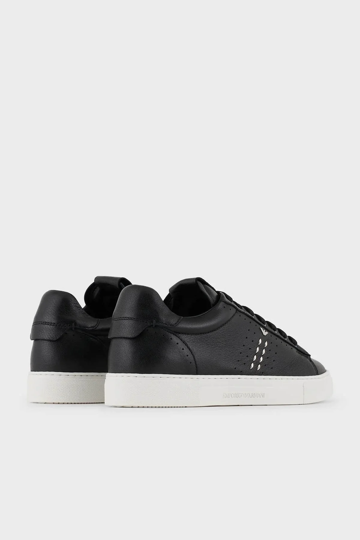 Emporio Armani Logolu Deri Sneaker Bayan Ayakkabı X3X162 XN853 N763 SİYAH - 4