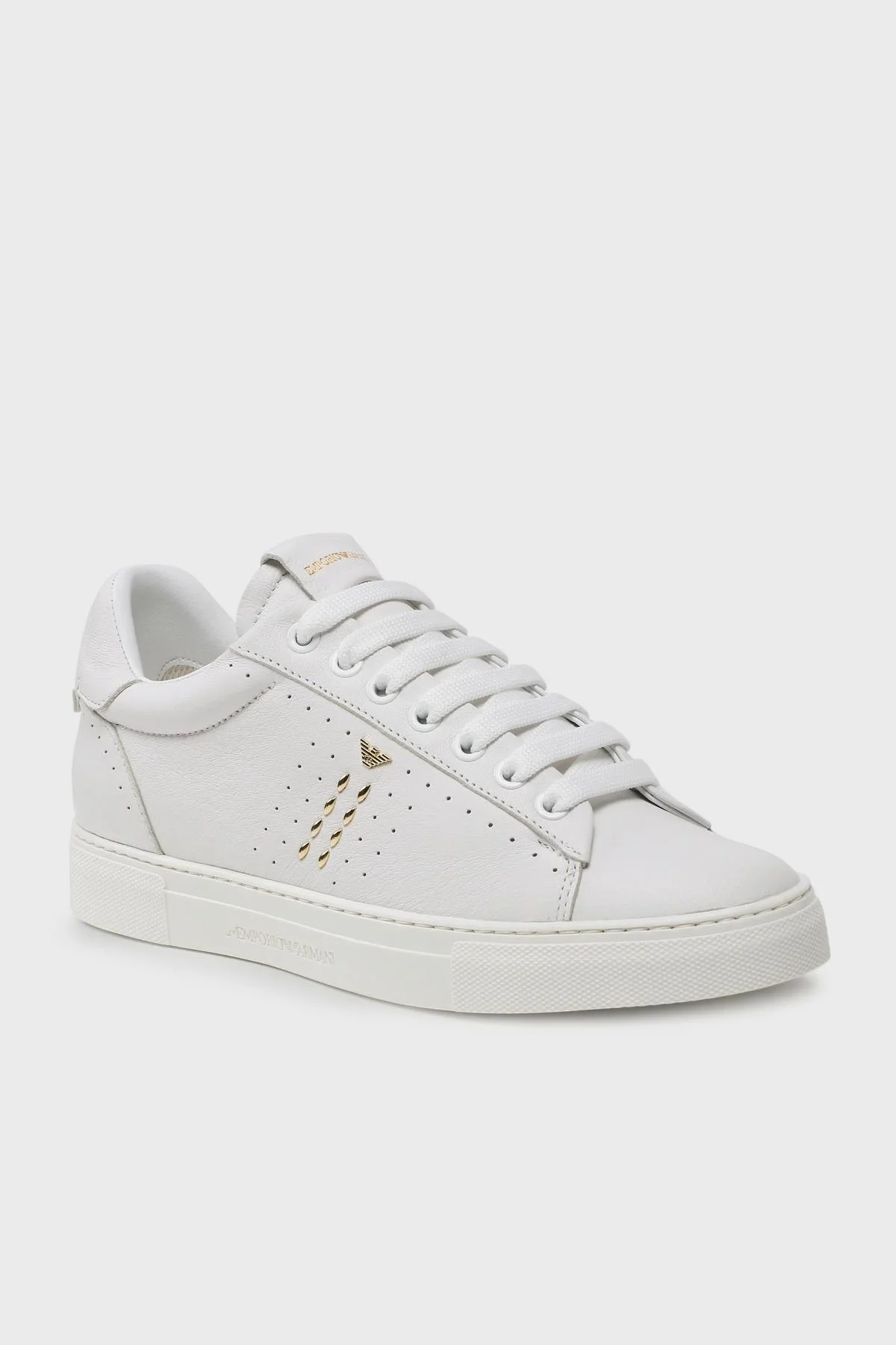Emporio Armani Logolu Deri Sneaker Bayan Ayakkabı X3X162 XN853 R579 BEYAZ - 2