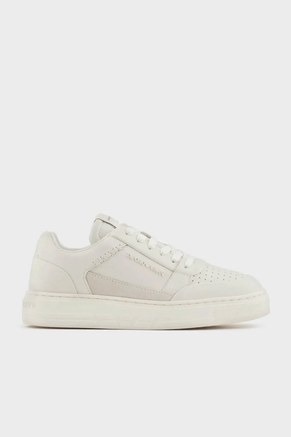 Emporio Armani Logolu Deri Sneaker Bayan Ayakkabı X3X211 XR101 T847 BEYAZ - 1