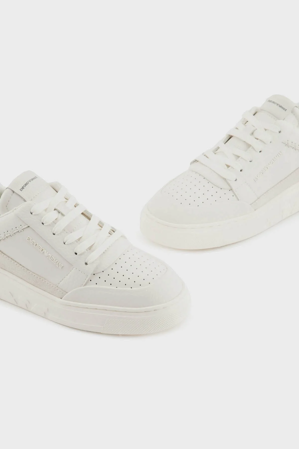 Emporio Armani Logolu Deri Sneaker Bayan Ayakkabı X3X211 XR101 T847 BEYAZ - 6