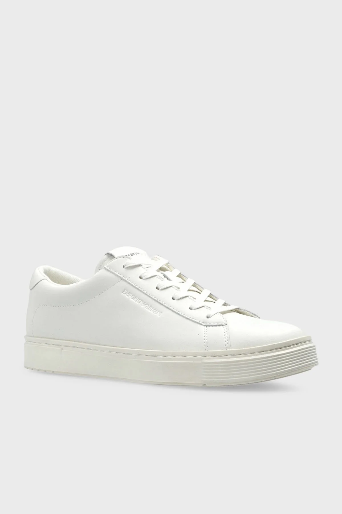 Emporio Armani Logolu Deri Sneaker Erkek Ayakkabı EM004783 AF20004 U0003 BEYAZ - 2