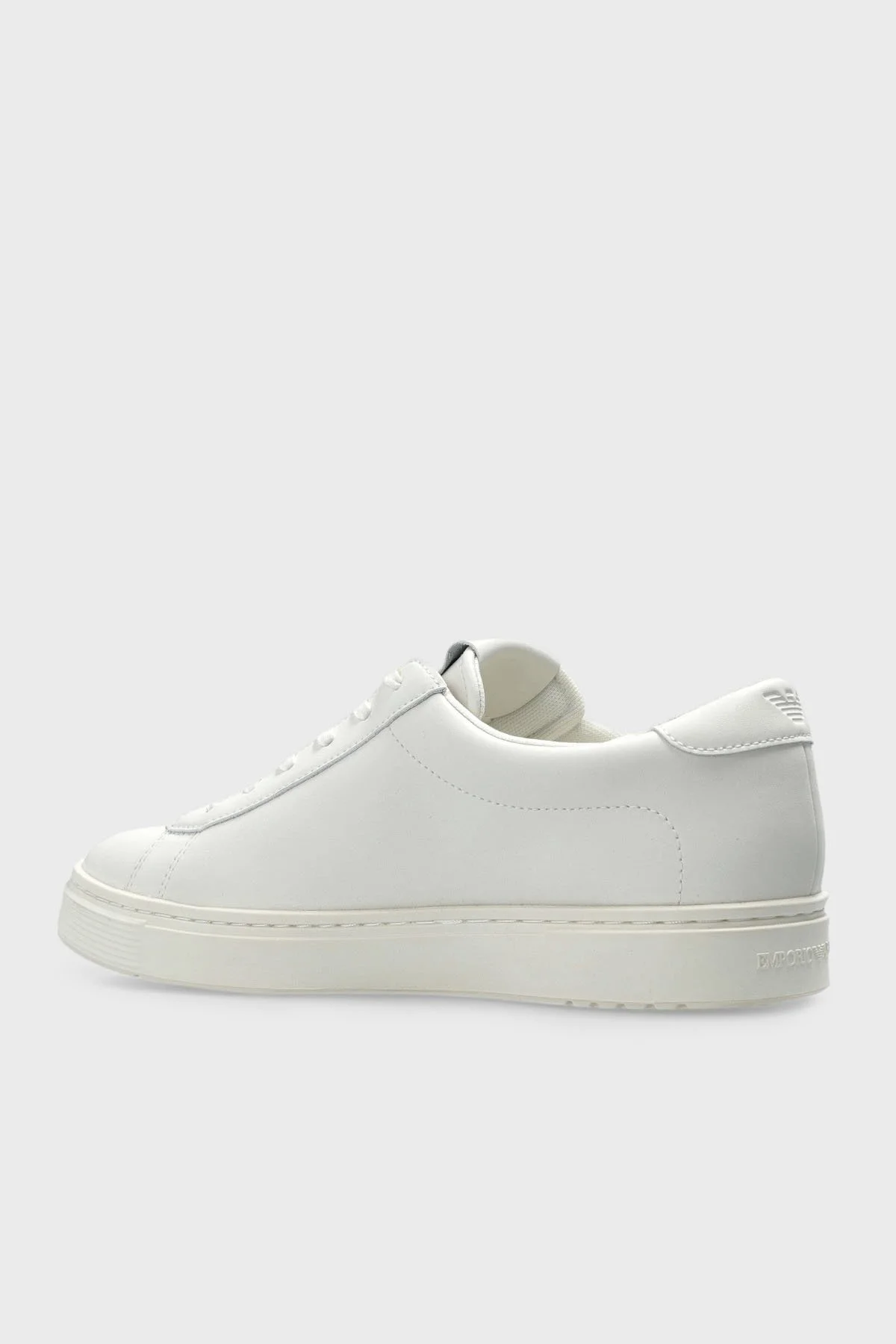 Emporio Armani Logolu Deri Sneaker Erkek Ayakkabı EM004783 AF20004 U0003 BEYAZ - 4
