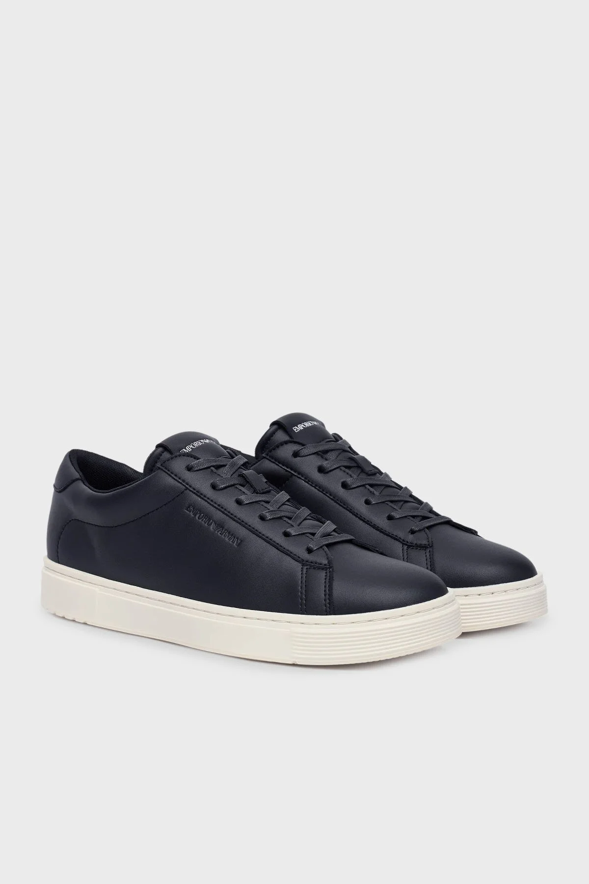 Emporio Armani Logolu Deri Sneaker Erkek Ayakkabı EM004783 AF20004 U8139 LACİVERT - 2