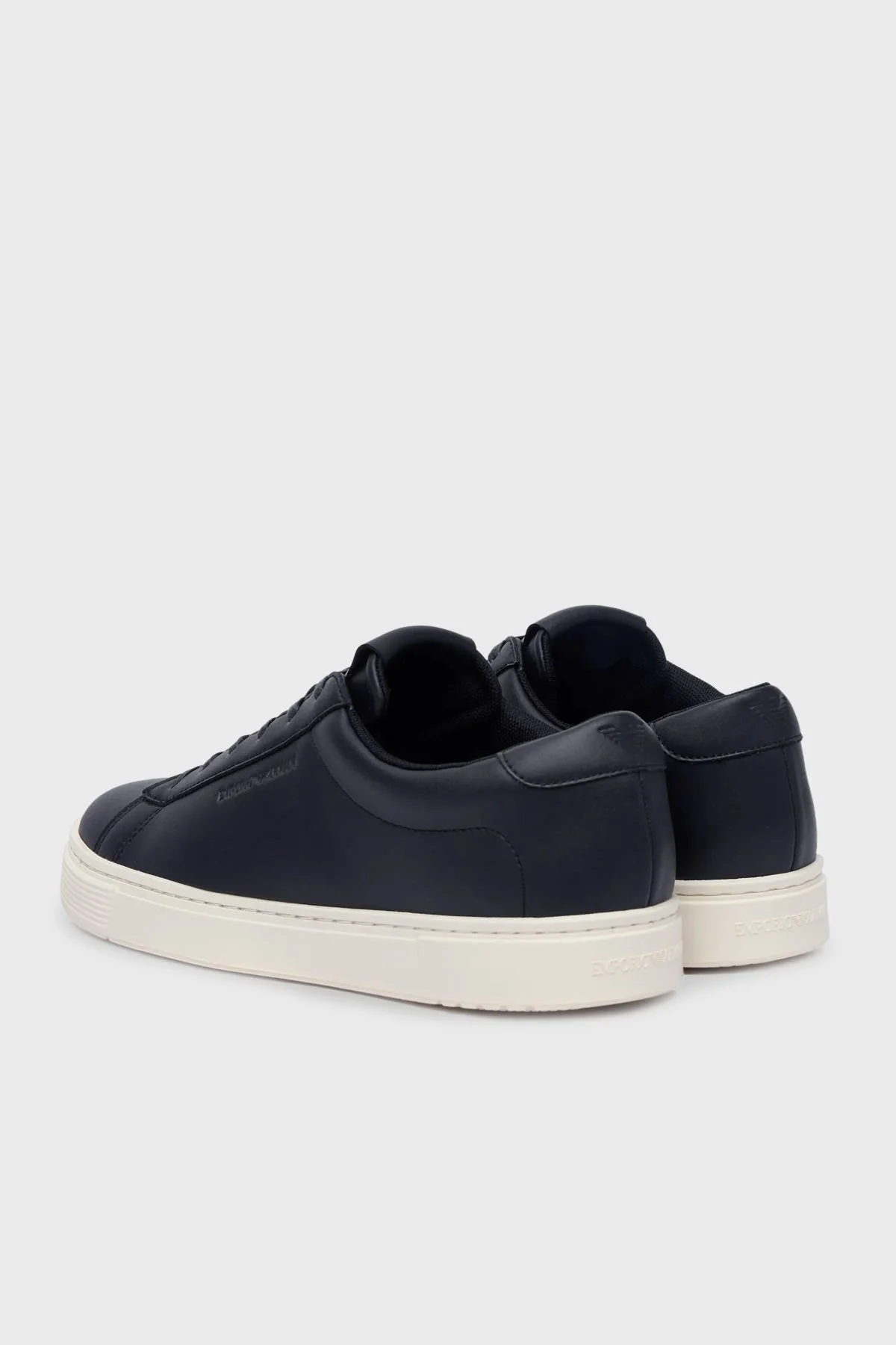 Emporio Armani Logolu Deri Sneaker Erkek Ayakkabı EM004783 AF20004 U8139 LACİVERT - 3