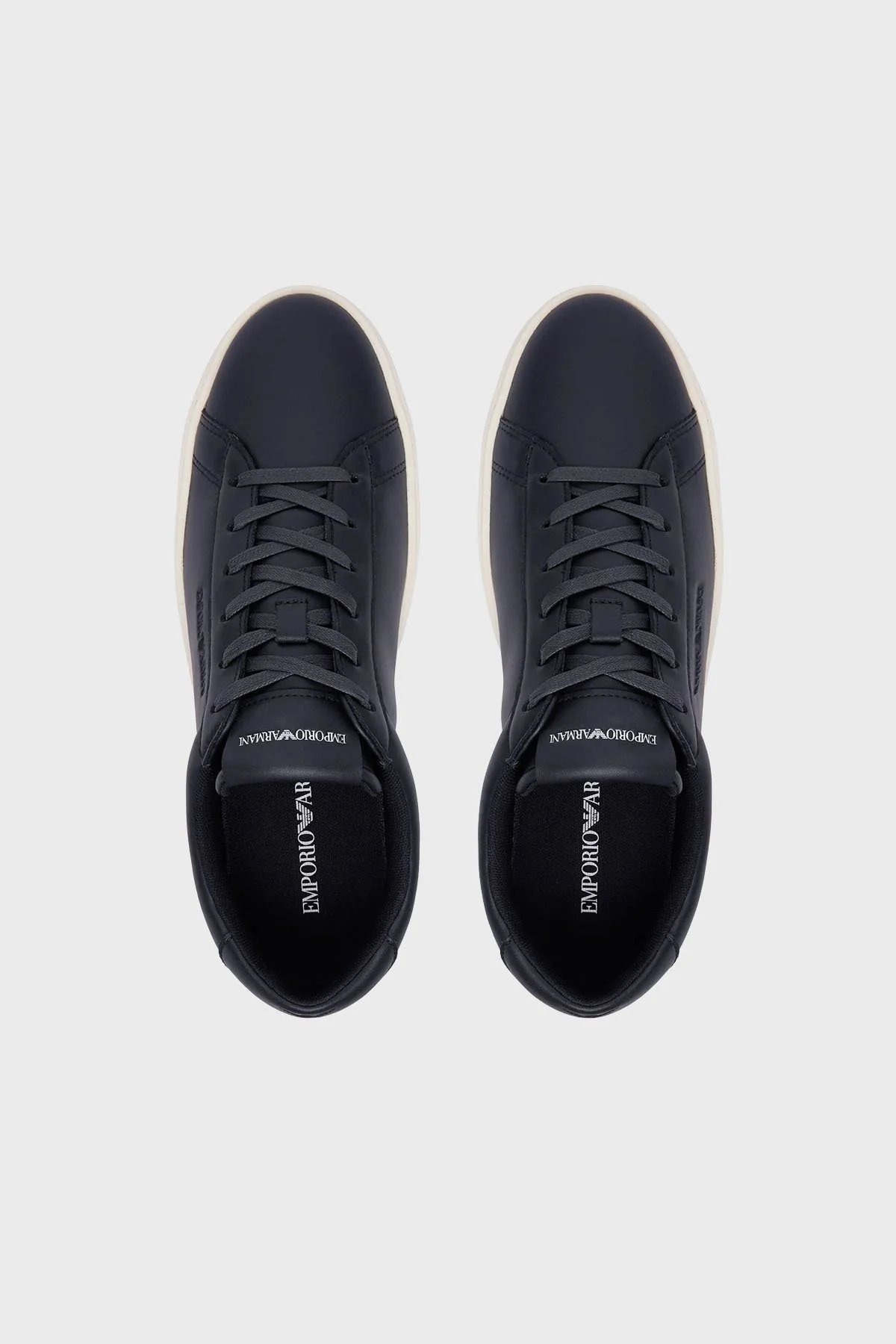 Emporio Armani Logolu Deri Sneaker Erkek Ayakkabı EM004783 AF20004 U8139 LACİVERT - 4