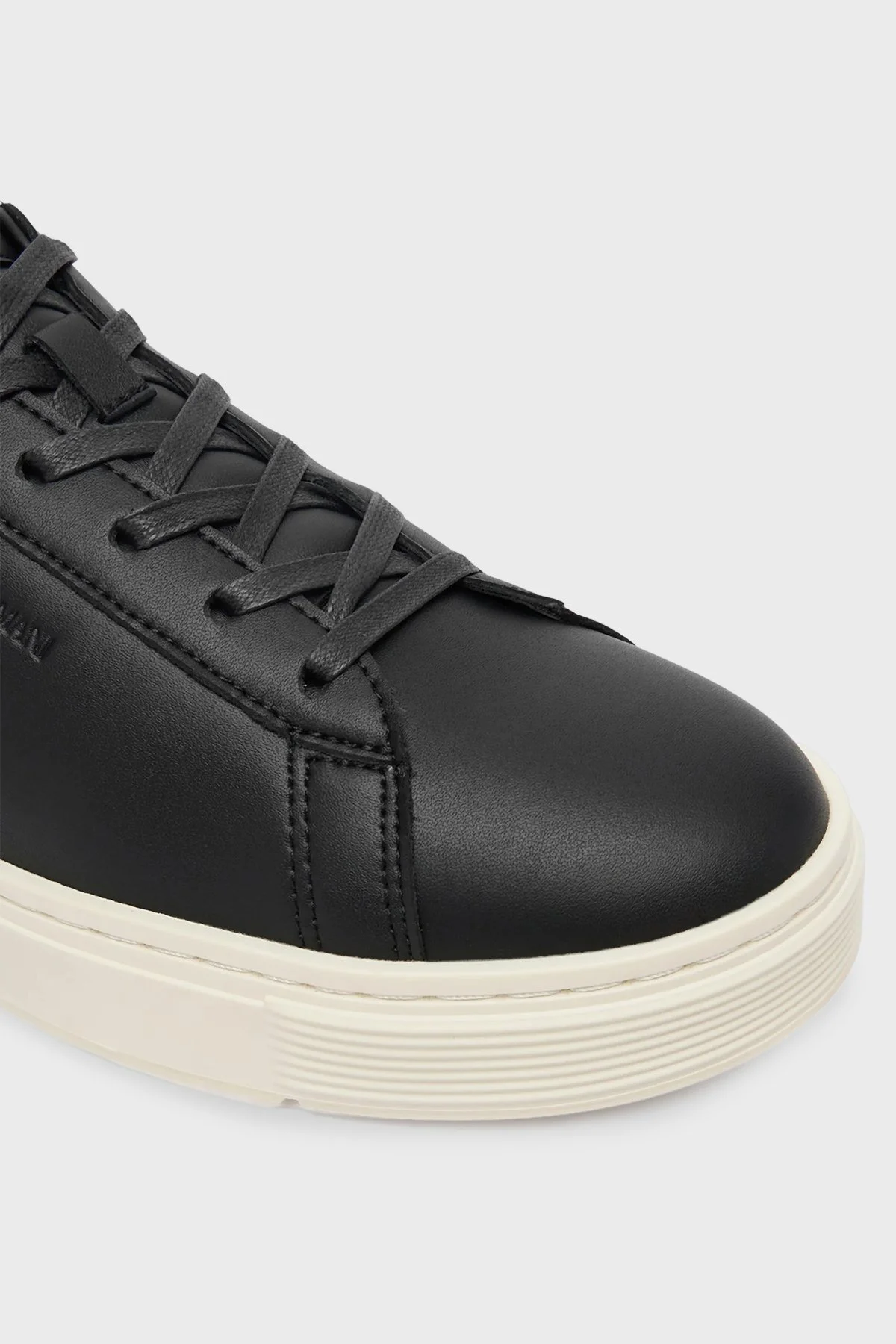 Emporio Armani Logolu Deri Sneaker Erkek Ayakkabı EM004783 AF20004 UC001 SİYAH - 6