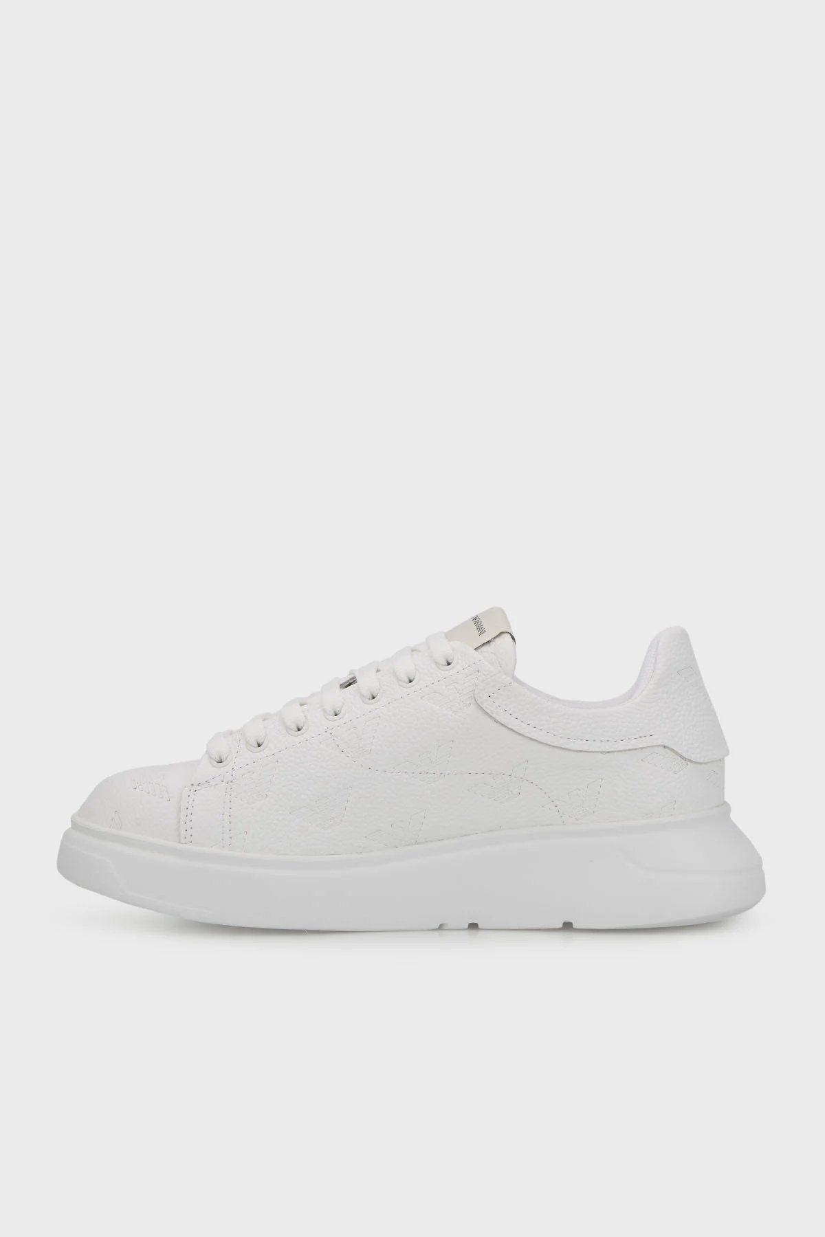 Emporio Armani Logolu Deri Sneaker Erkek Ayakkabı X4X264 XN819 A222 BEYAZ - 2