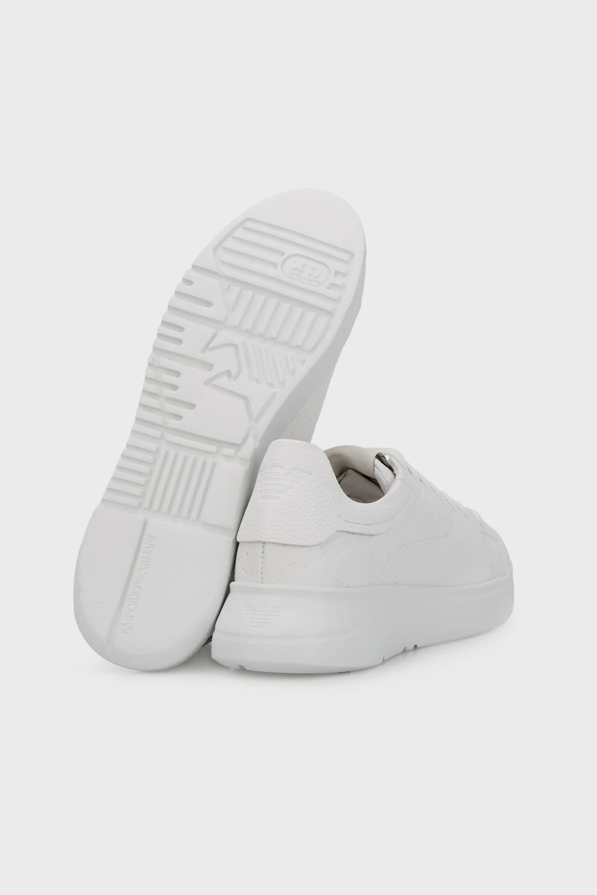 Emporio Armani Logolu Deri Sneaker Erkek Ayakkabı X4X264 XN819 A222 BEYAZ - 4