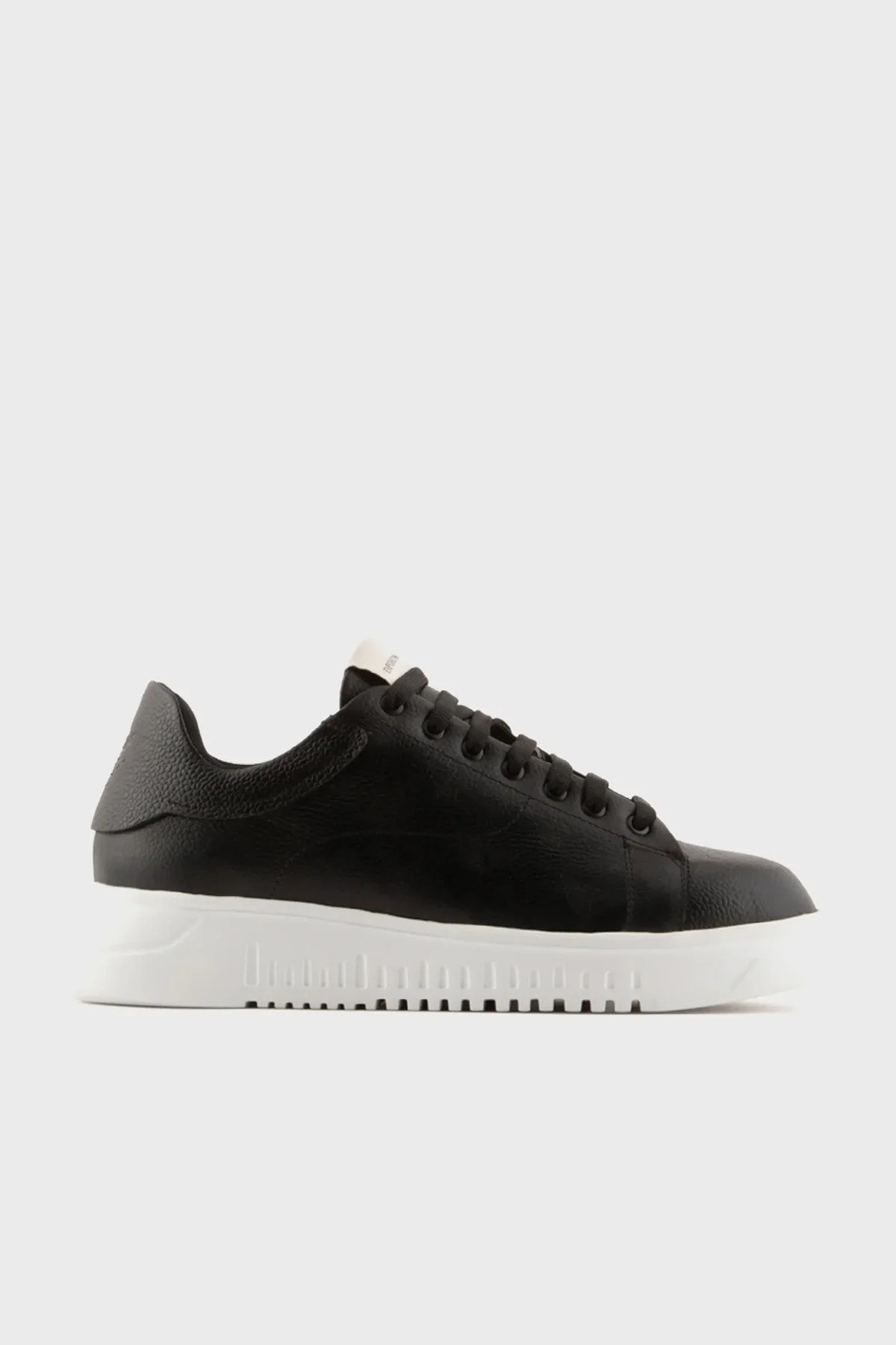 Emporio Armani Logolu Deri Sneaker Erkek Ayakkabı X4X264 XN819 K001 SİYAH - 1