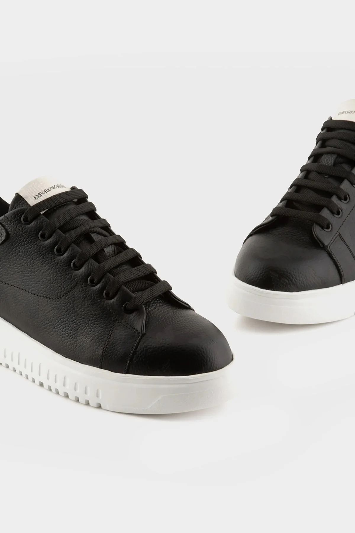 Emporio Armani Logolu Deri Sneaker Erkek Ayakkabı X4X264 XN819 K001 SİYAH - 5