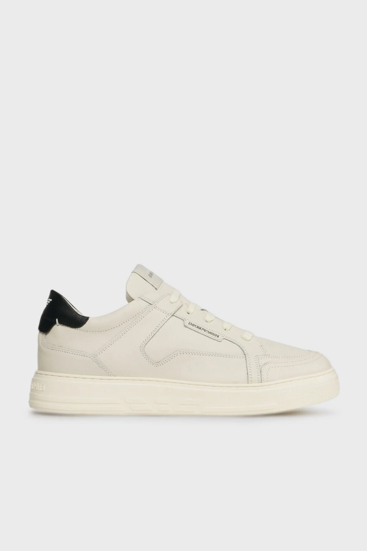 Emporio Armani Logolu Deri Sneaker Erkek Ayakkabı X4X568 XN162 Q778 BEYAZ - 1