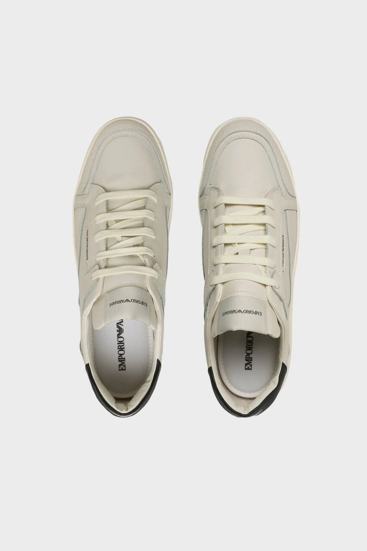 Emporio Armani Logolu Deri Sneaker Erkek Ayakkabı X4X568 XN162 Q778 BEYAZ - 4