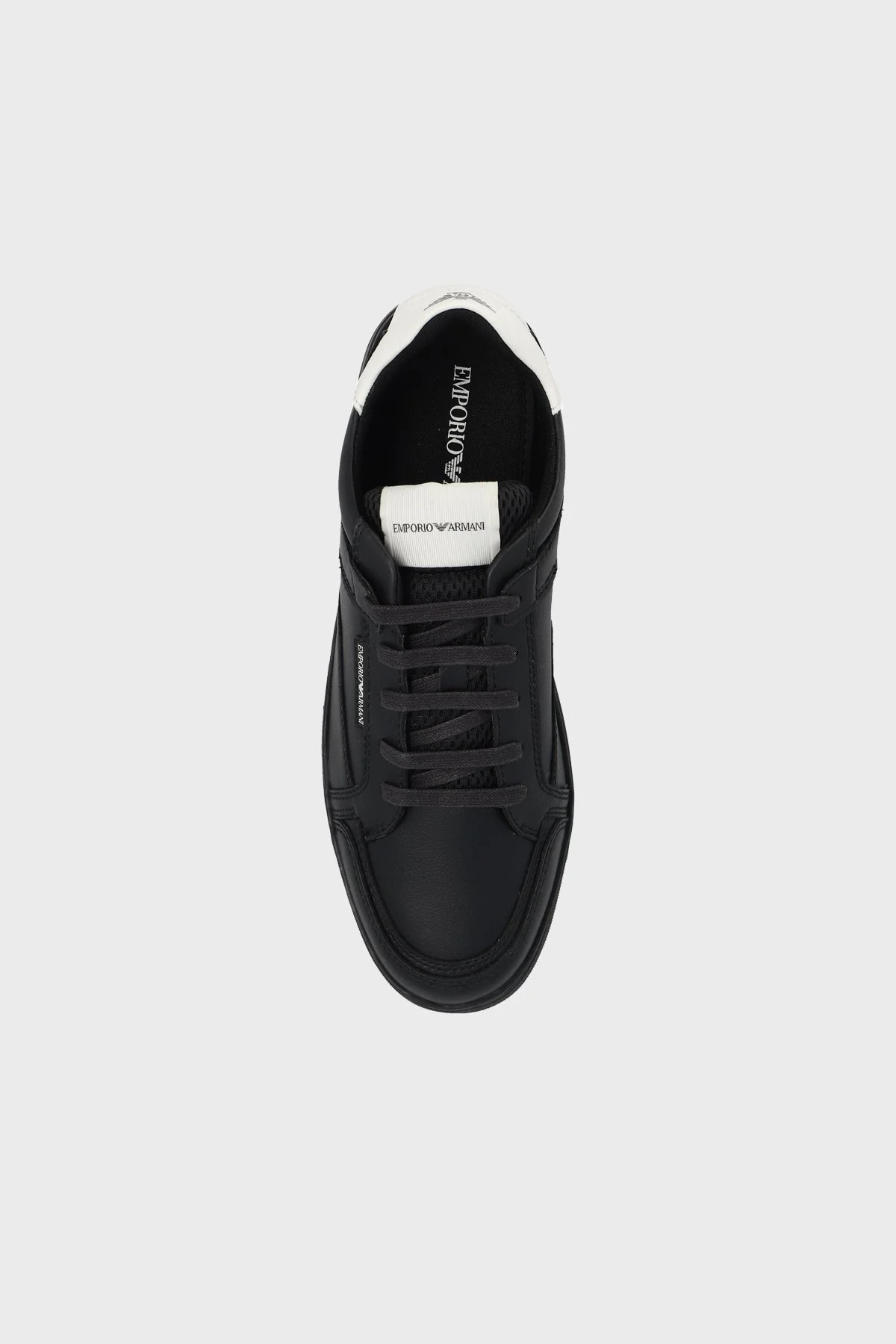 Emporio Armani Logolu Deri Sneaker Erkek Ayakkabı X4X568 XN162 U066 SİYAH-BEYAZ - 5