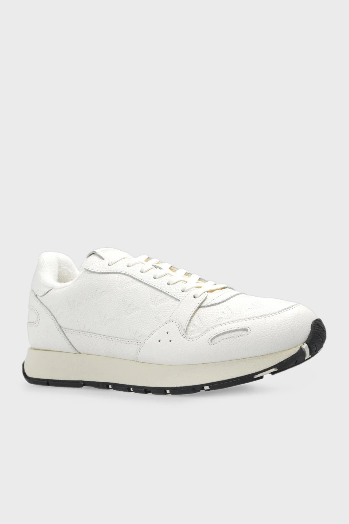 Emporio Armani Logolu Deri Sneaker Erkek Ayakkabı X4X596 XN328 M801 BEYAZ - 3