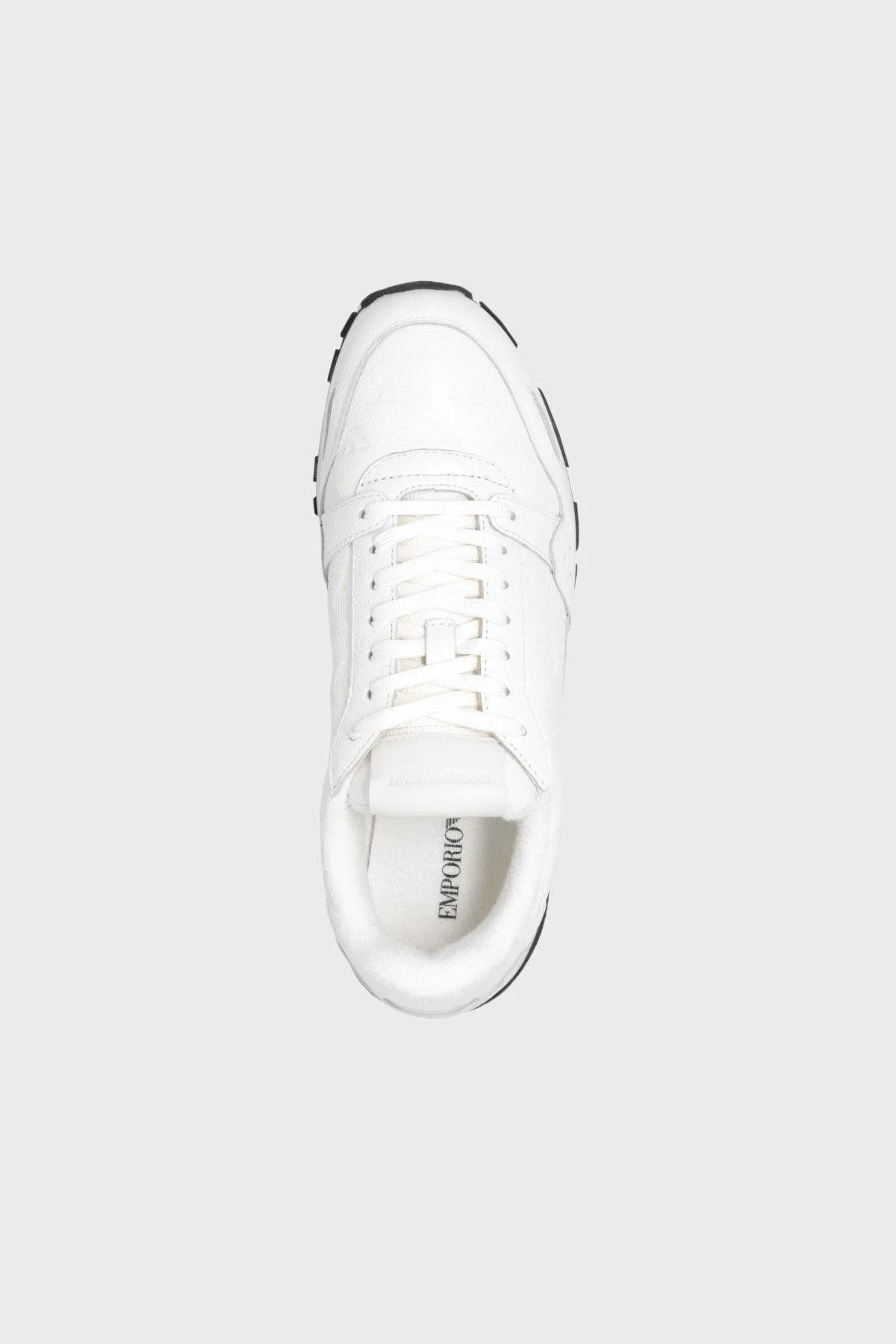 Emporio Armani Logolu Deri Sneaker Erkek Ayakkabı X4X596 XN328 M801 BEYAZ - 5