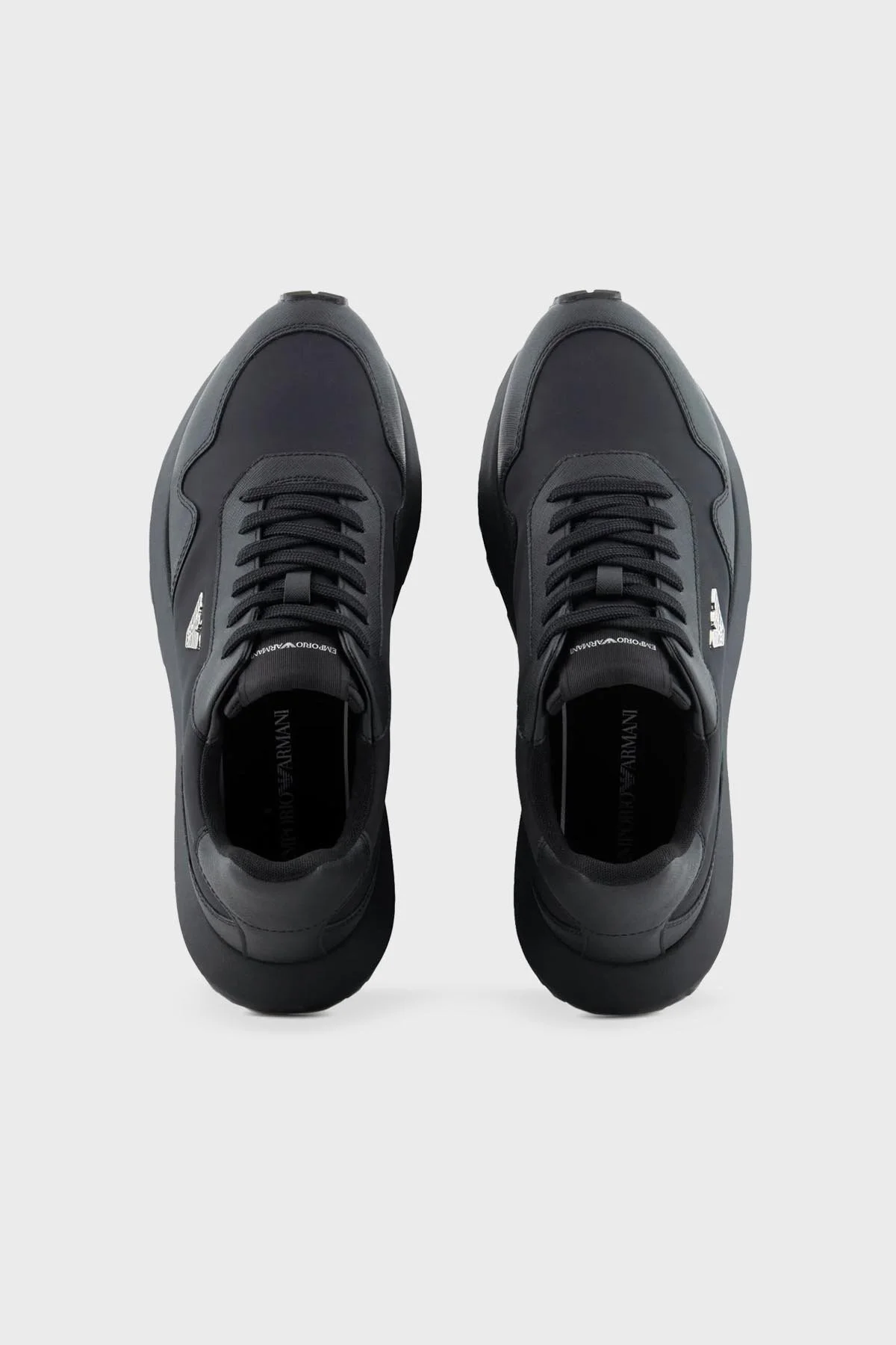 Emporio Armani Logolu Deri Sneaker Erkek Ayakkabı X4X630 XN877 K001 SİYAH - 11