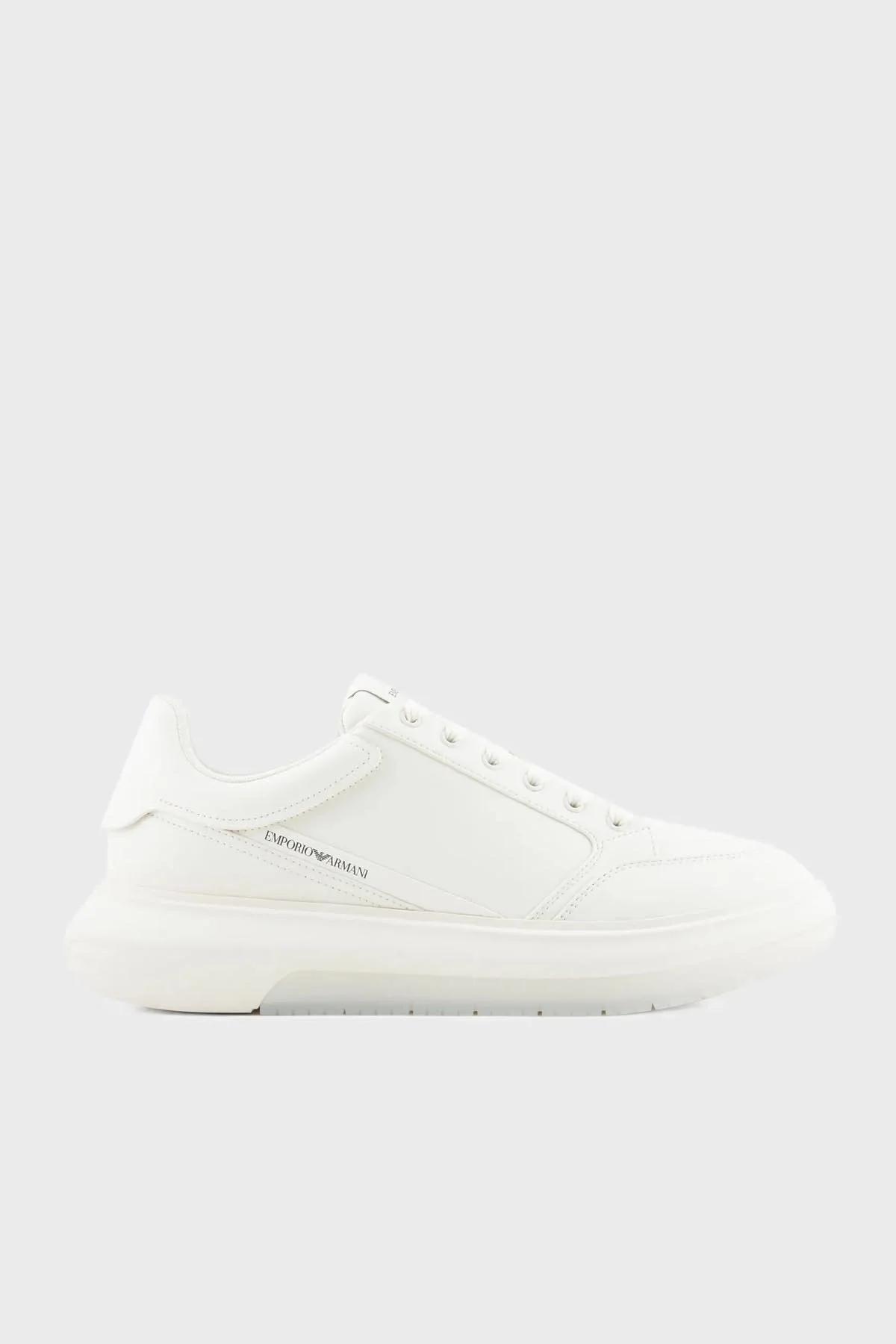 Emporio Armani Logolu Deri Sneaker Erkek Ayakkabı X4X633 XM964 M801 BEYAZ - 6