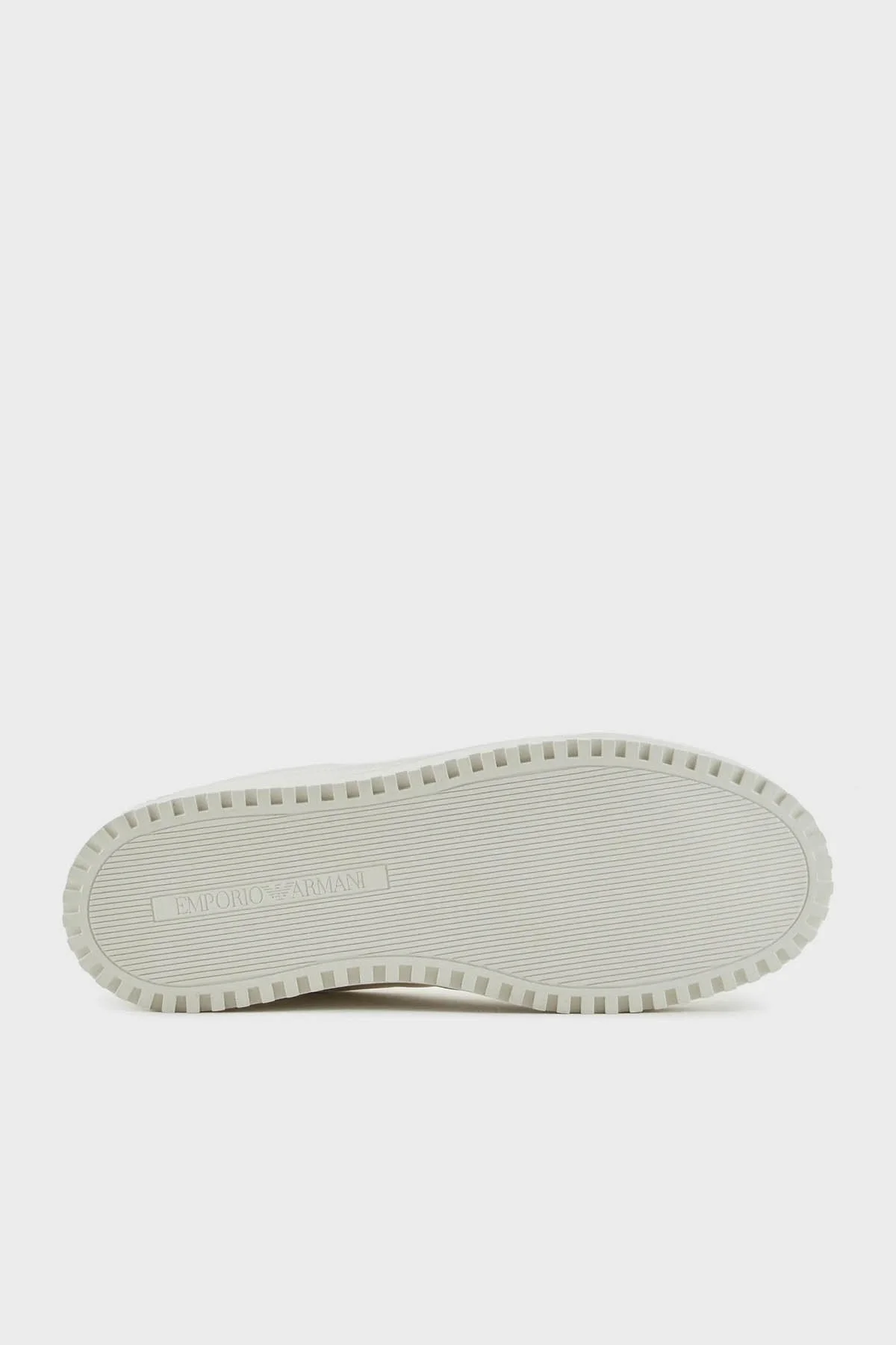 Emporio Armani Logolu Deri Sneaker Erkek Ayakkabı X4X636 XR070 00894 EKRU - 12