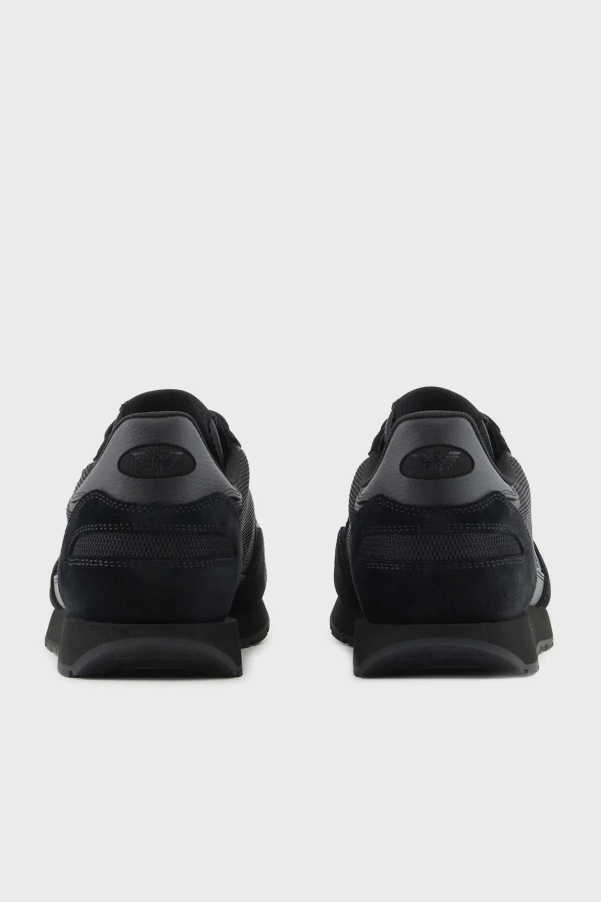 Emporio Armani Logolu Deri Süet Sneaker Erkek Ayakkabı X4X537 XN730 00002 SİYAH - 4