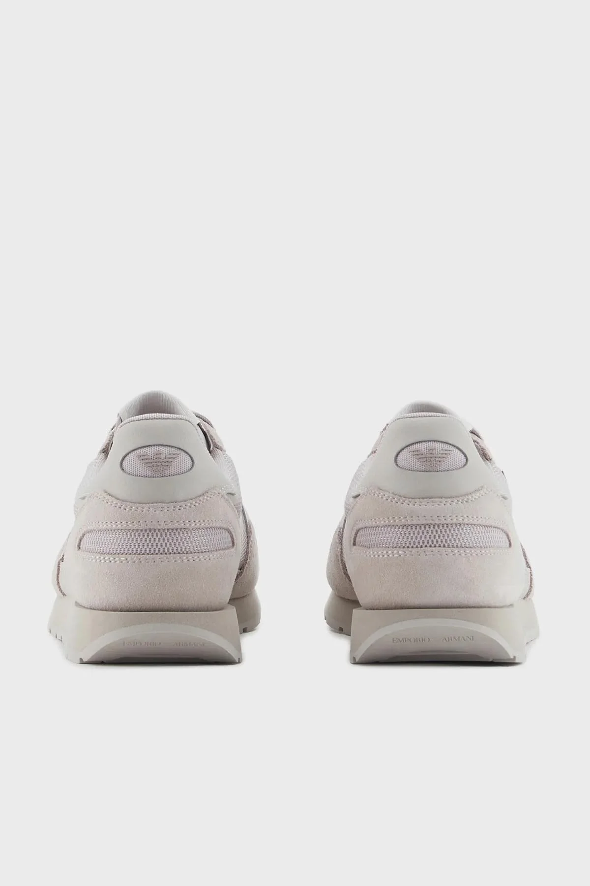 Emporio Armani Logolu Deri Süet Sneaker Erkek Ayakkabı X4X537 XN730 00426 GRİ - 4