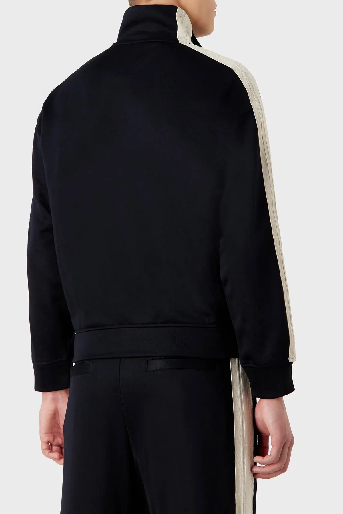 Emporio Armani Logolu Dik Yaka Fermuarlı Pamuk Karışımlı Slim Fit Erkek Sweat 3R1MCX 1JLYZ 0920 LACİVERT - 2