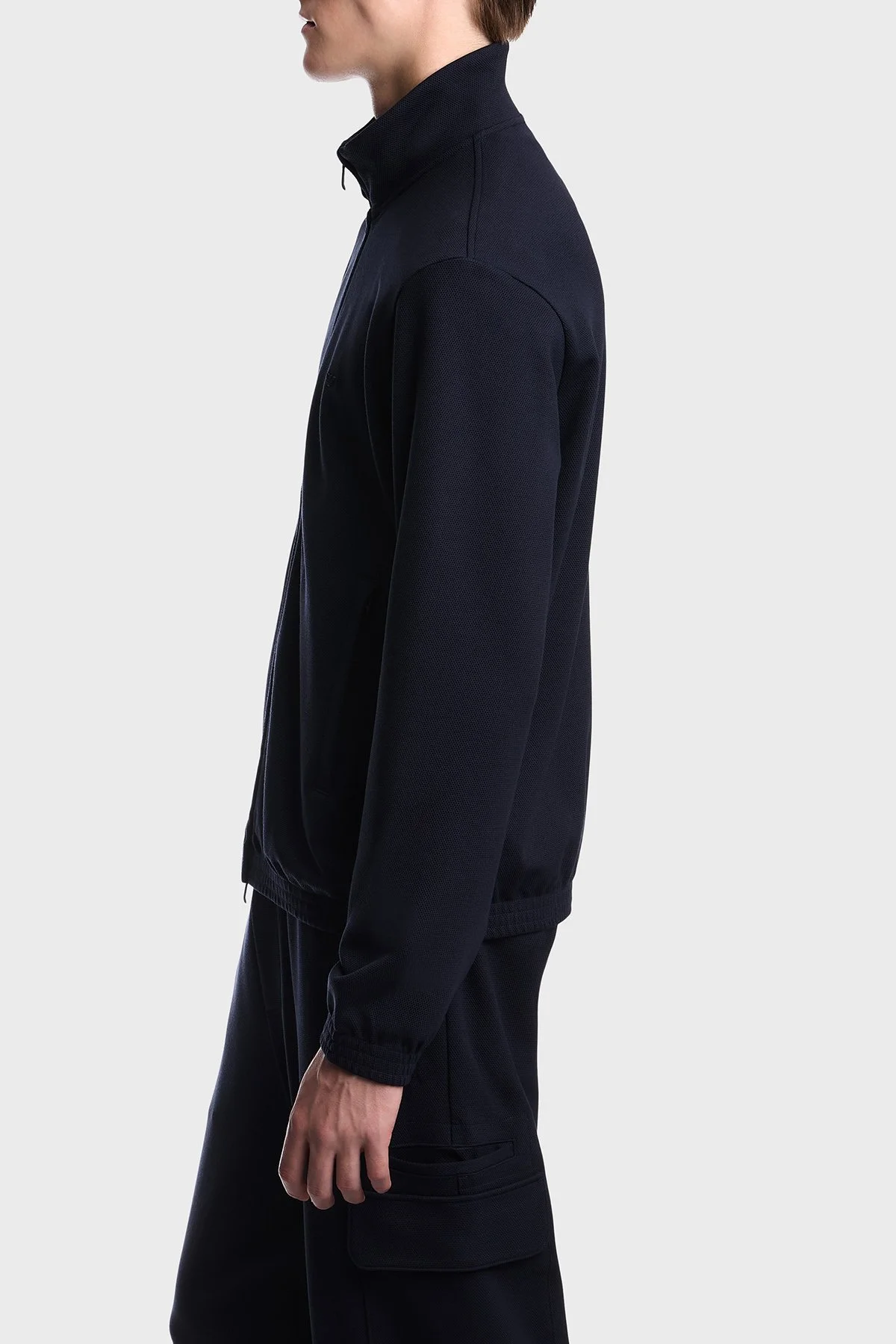 Emporio Armani Logolu Dik Yaka Tam Fermuarlı Erkek Sweat EM006320 AF27655 UB118 Lacivert - 4
