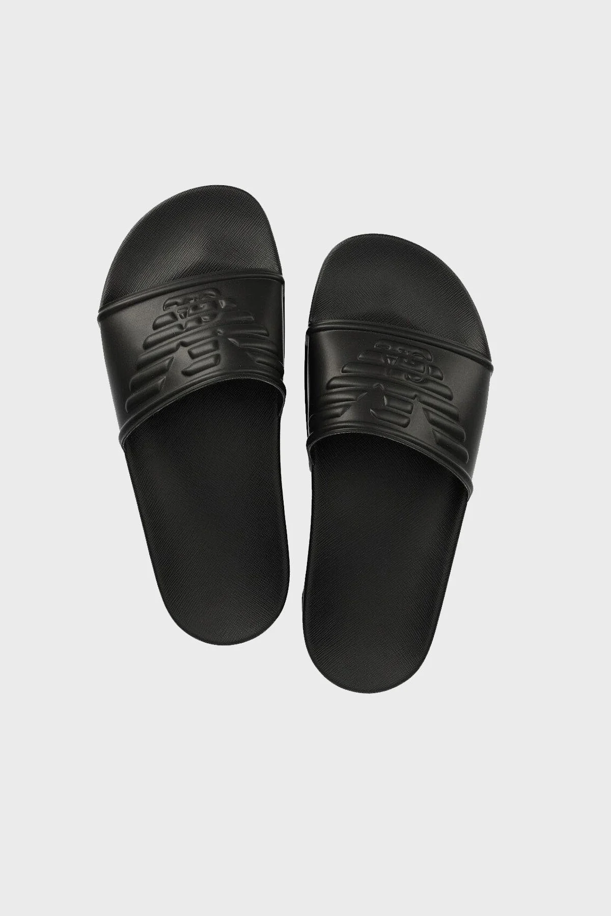 Emporio Armani Logolu Düz Unisex Terlik XVPS04 XN747 00002 SİYAH - 2