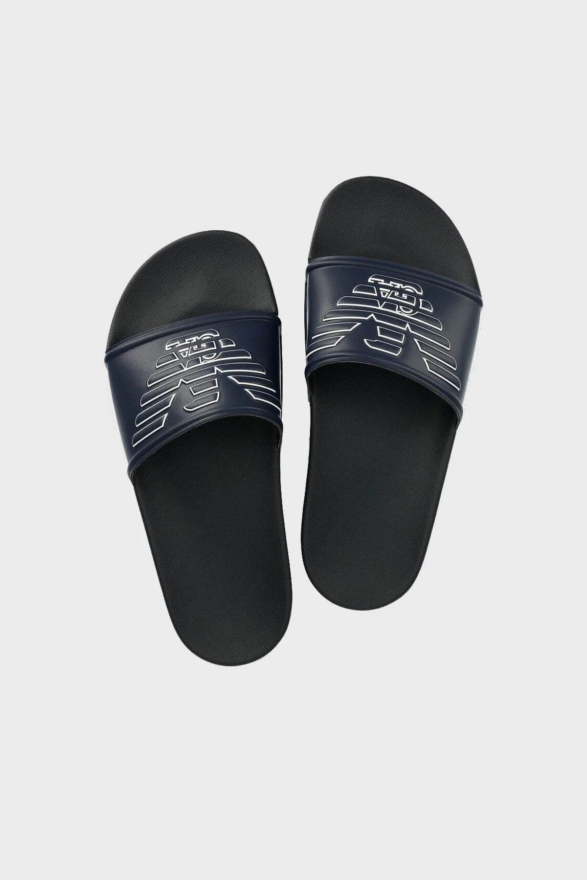 Emporio Armani Logolu Düz Unisex Terlik XVPS04 XN747 S448 LACİVERT - 2
