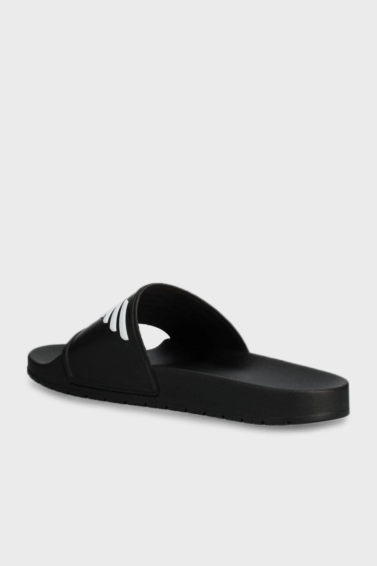 Emporio Armani Logolu Düz Unisex Terlik XVPS08 XN747 A120 SİYAH-BEYAZ - 4