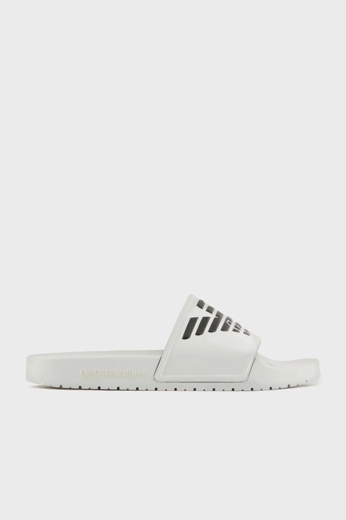 Emporio Armani Logolu Düz Unisex Terlik XVPS08 XN747 D611 BEYAZ-SİYAH - 8