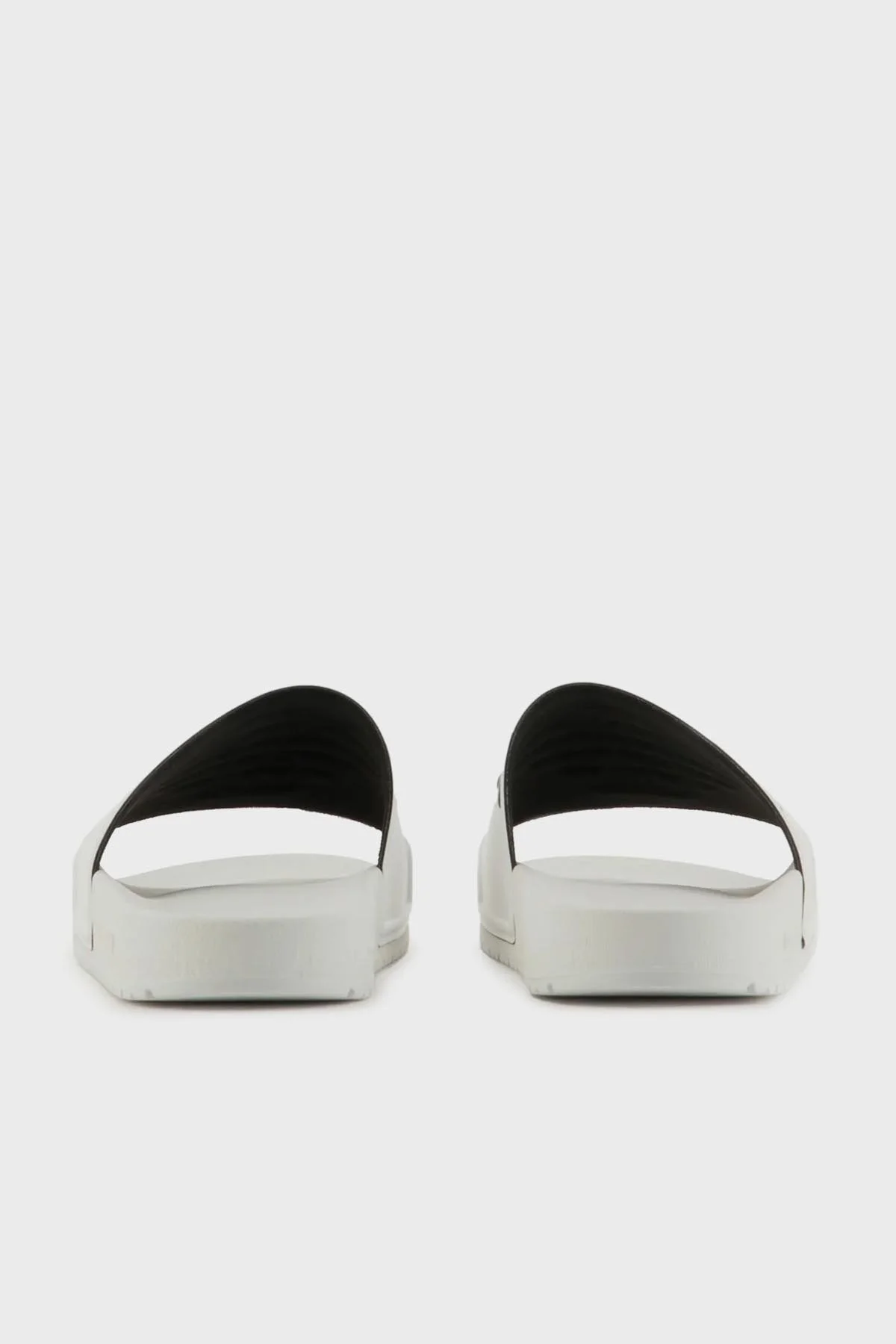 Emporio Armani Logolu Düz Unisex Terlik XVPS08 XN747 D611 BEYAZ-SİYAH - 12
