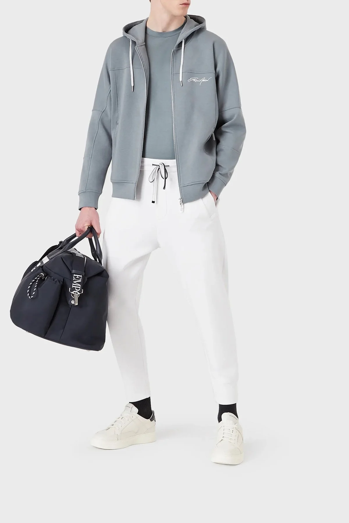 Emporio Armani Logolu Elastik Bel Bantlı Regular Fit Jogger Erkek Pantolon 8N1P92 1JHSZ 0100 BEYAZ - 8