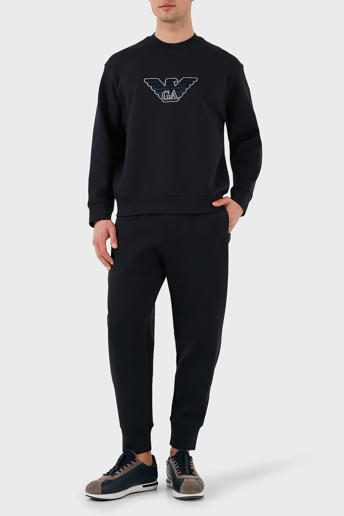 Emporio Armani Logolu Elastik Bel Bantlı Regular Fit Jogger Erkek Pantolon 8N1P92 1JHSZ 0920 LACİVERT - 2