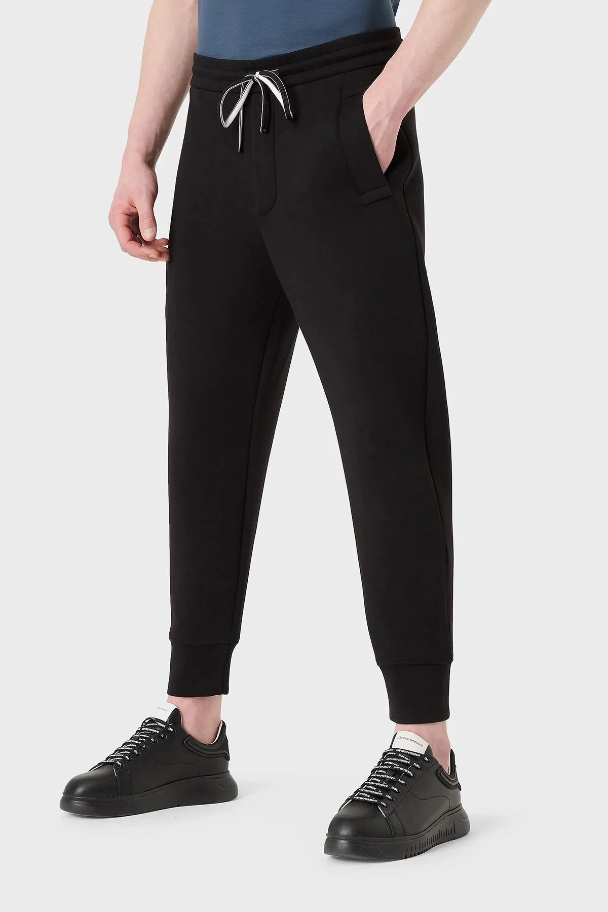Emporio Armani Logolu Elastik Bel Bantlı Regular Fit Jogger Erkek Pantolon 8N1P92 1JHSZ 0999 SİYAH - 2