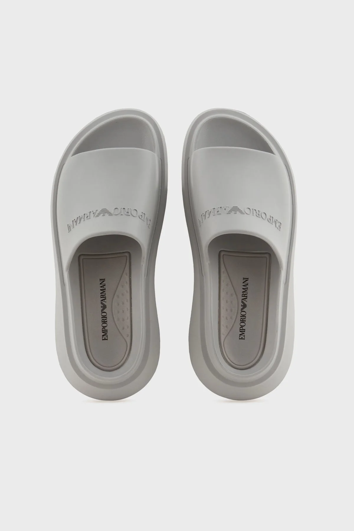 Emporio Armani Logolu Erkek Terlik X4P134 XD405 00096 GRİ - 9