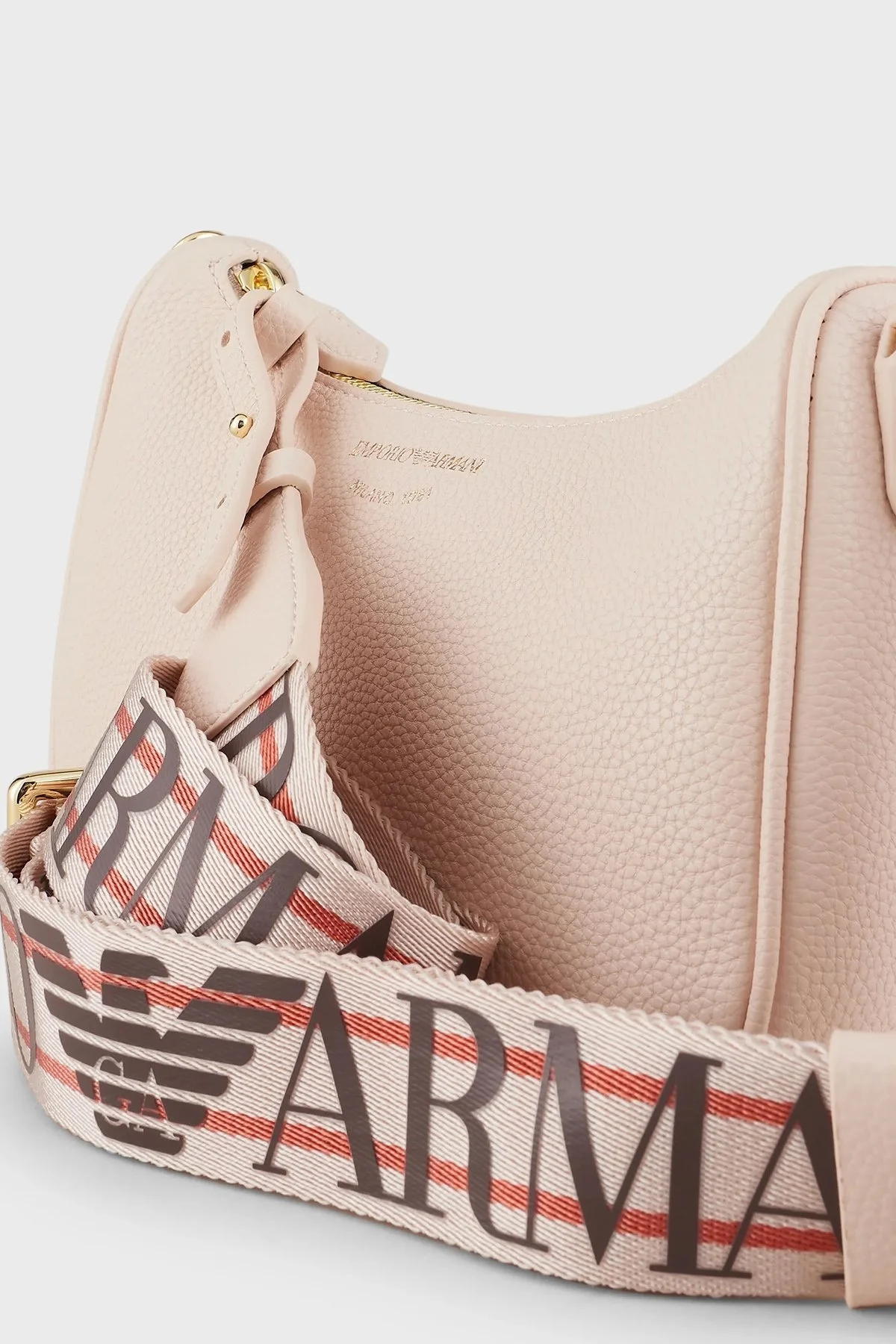 Emporio Armani Logolu Fermuarlı Ayarlanabilir Askılı Bayan Çanta Y3H293 YFO5B 88820 PUDRA - 3