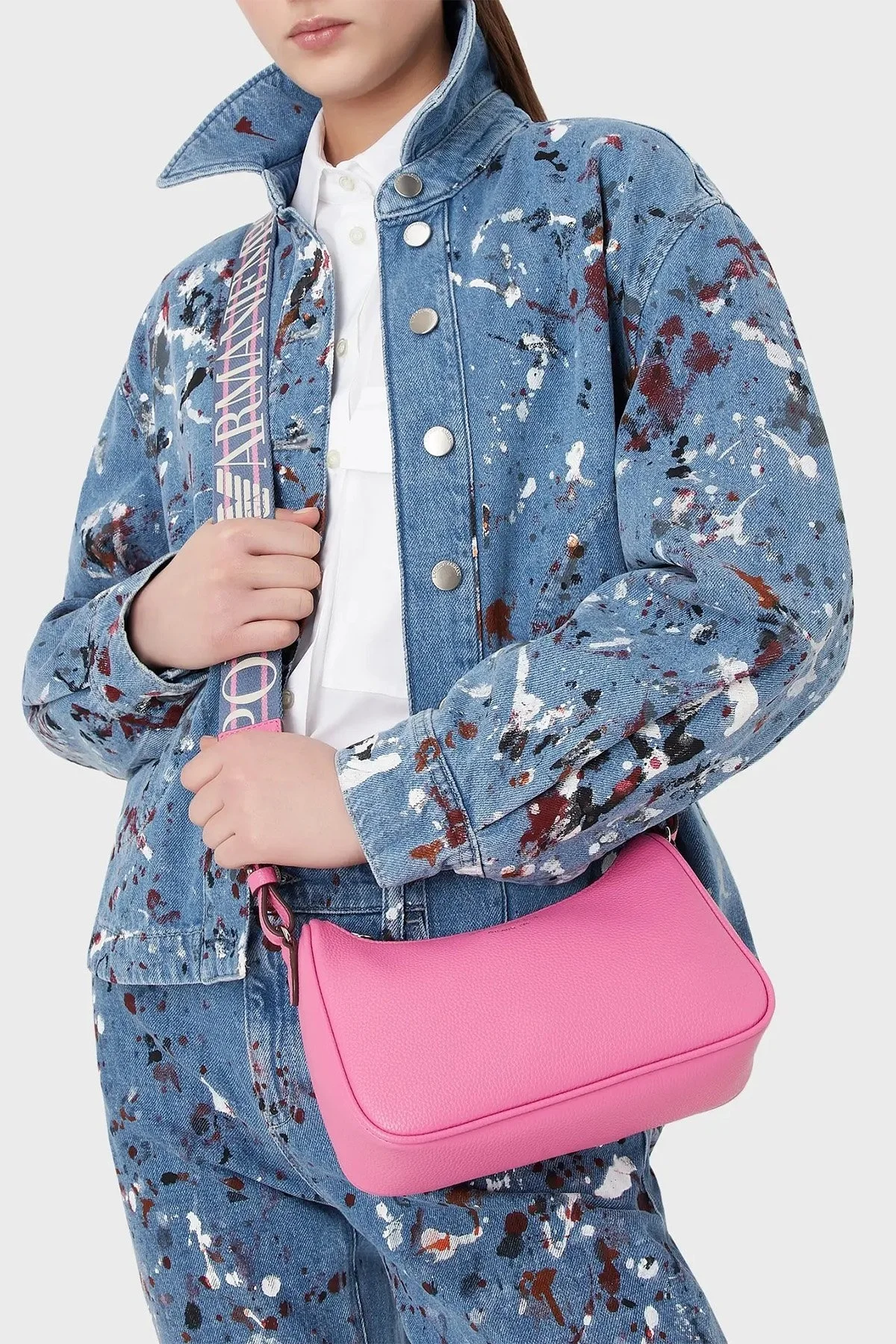 Emporio Armani Logolu Fermuarlı Bayan Çanta Y3H293 YFO5E 88308 FUŞYA - 2