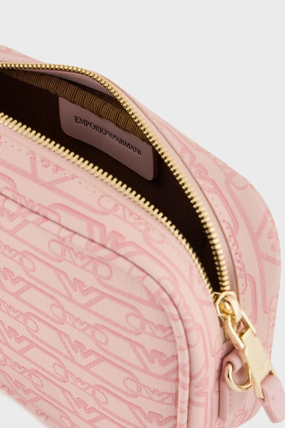 Emporio Armani Logolu Fermuarlı Çıkarılabilir Omuz Askılı Bayan Çanta EW000537 AF11951 F4013 AÇIK PEMBE - 5