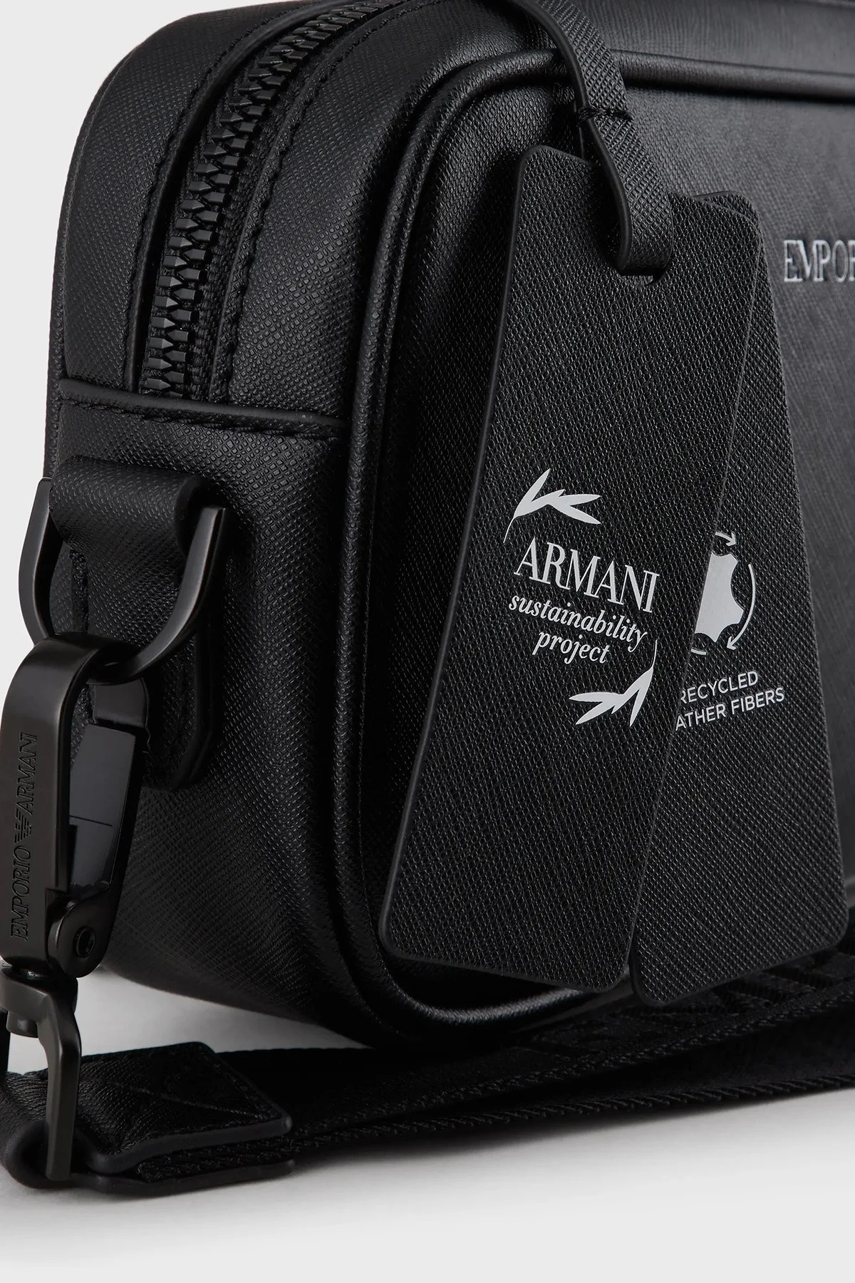 Emporio Armani Logolu Fermuarlı El Erkek Çanta Y4R356 Y020V 81072 SİYAH - 6